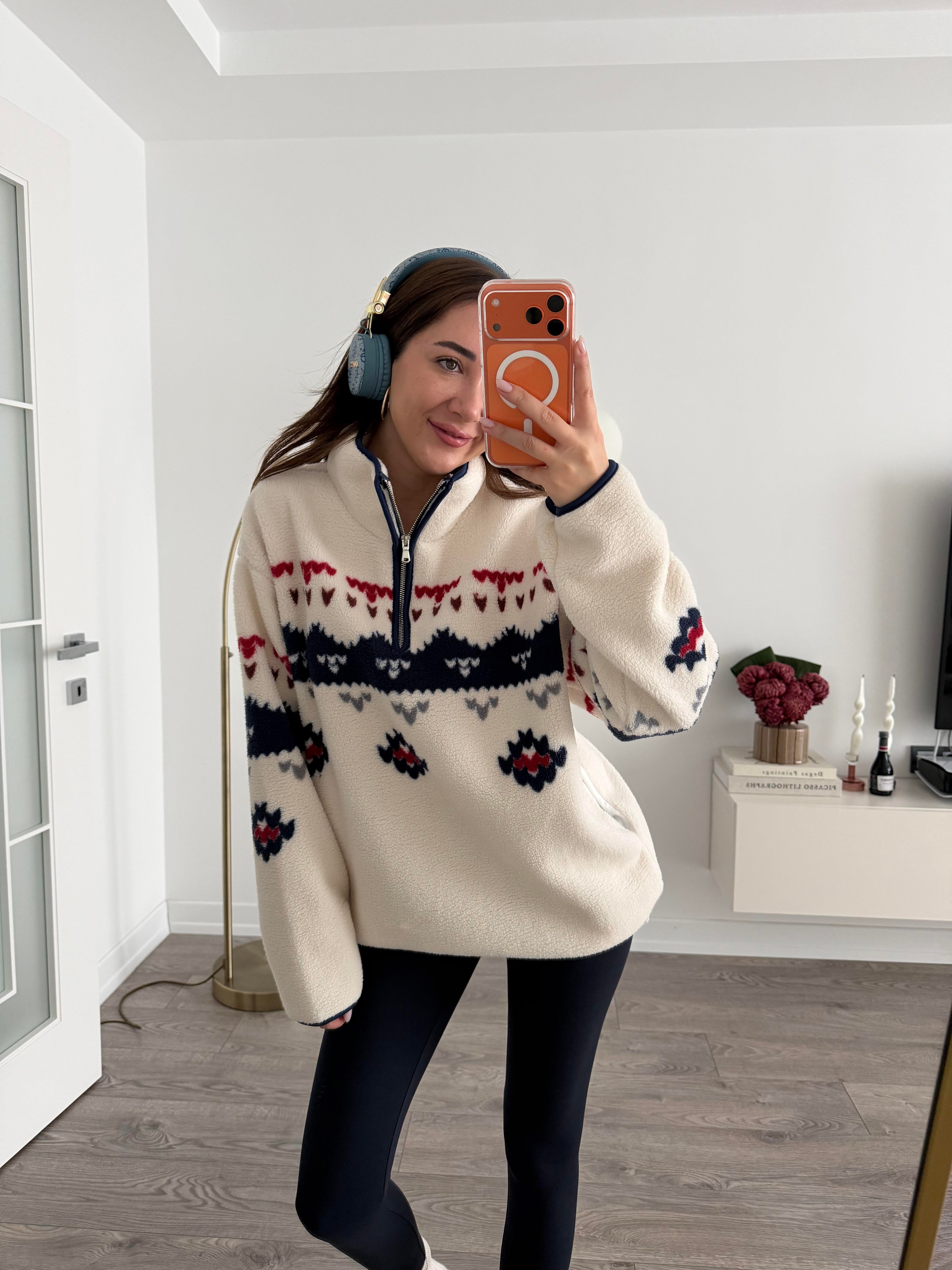 Oyshoo Model Yarım Fermuarlı Polar Sweatshirt 