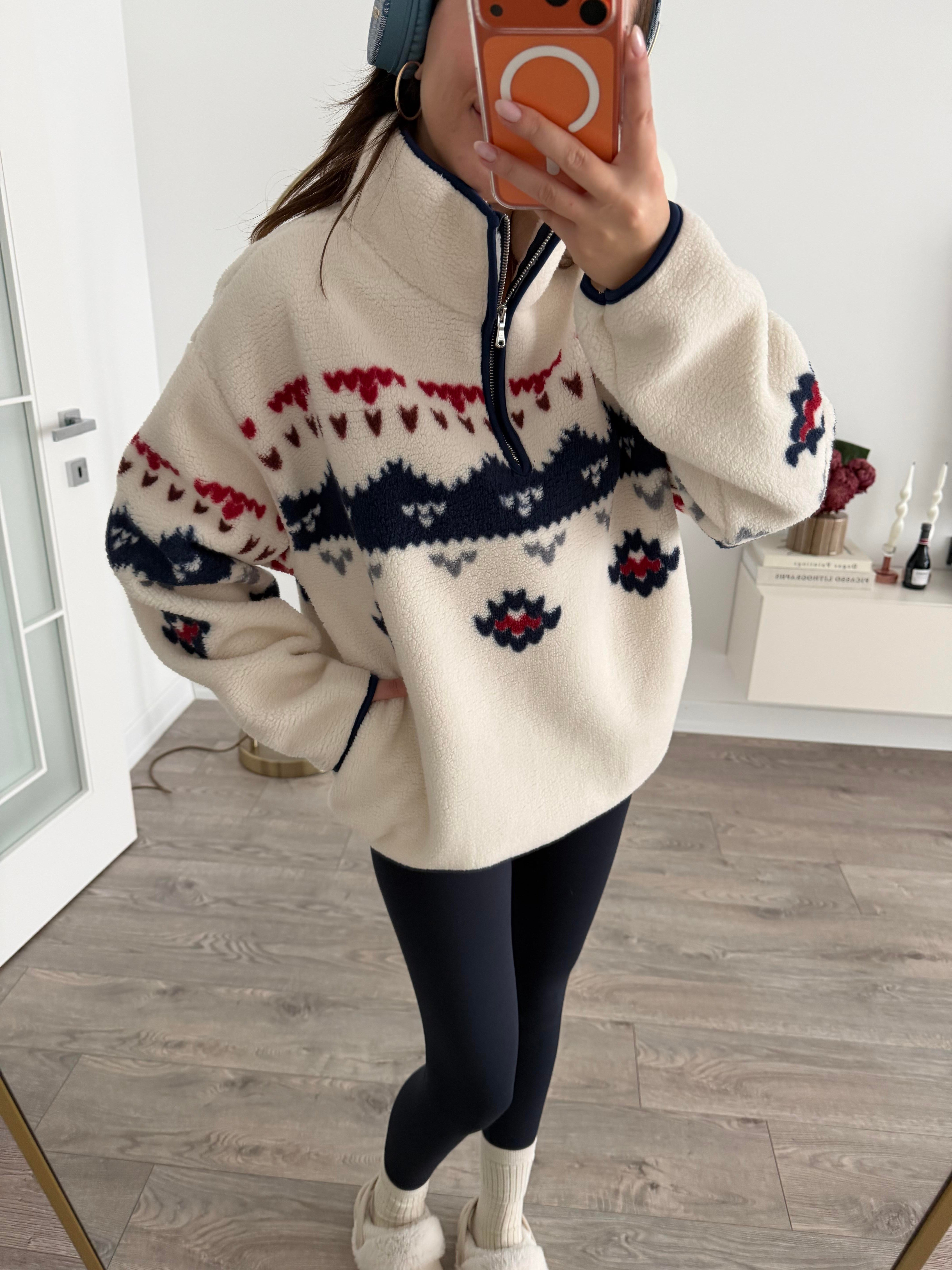 Oyshoo Model Yarım Fermuarlı Polar Sweatshirt 