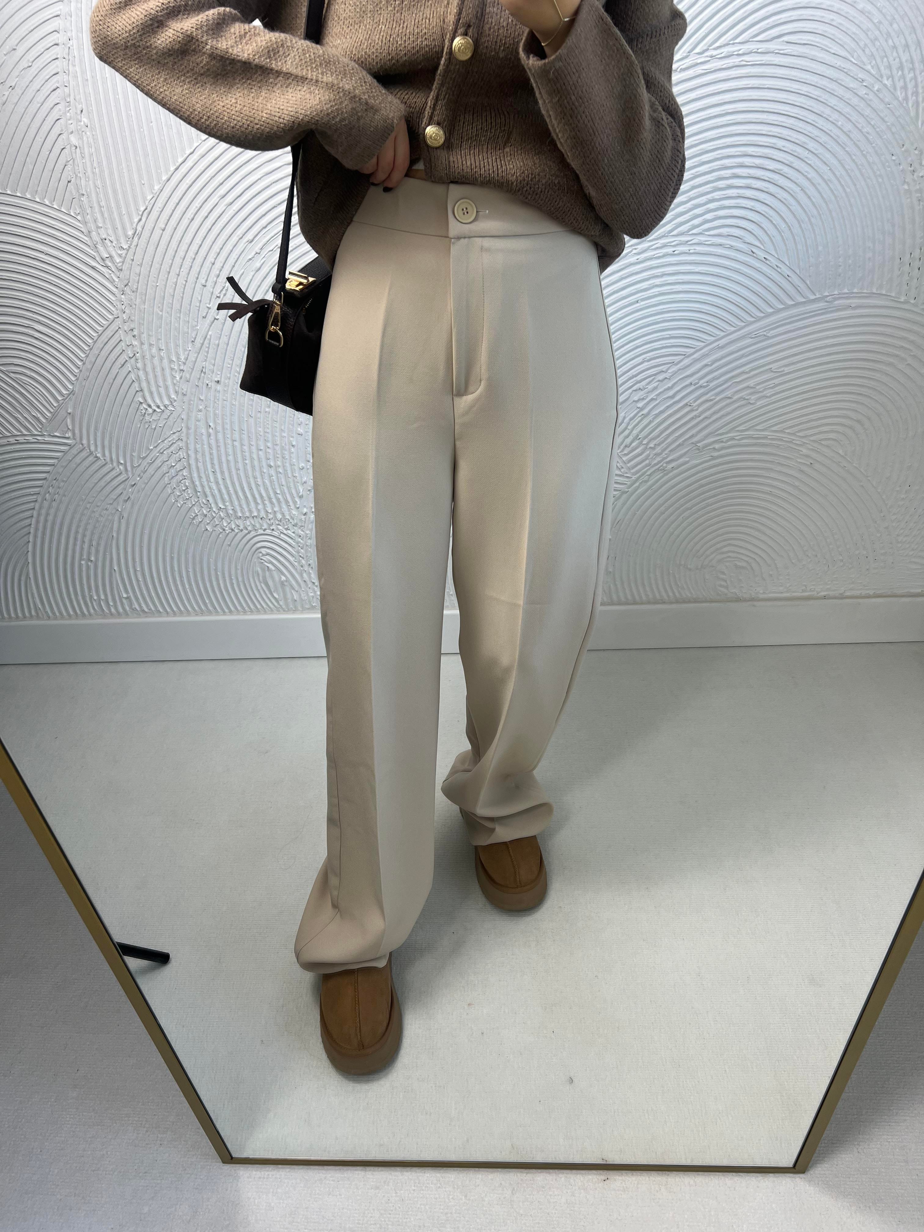 Premium Kalite Taş Rengi Palazzo Pantolon 