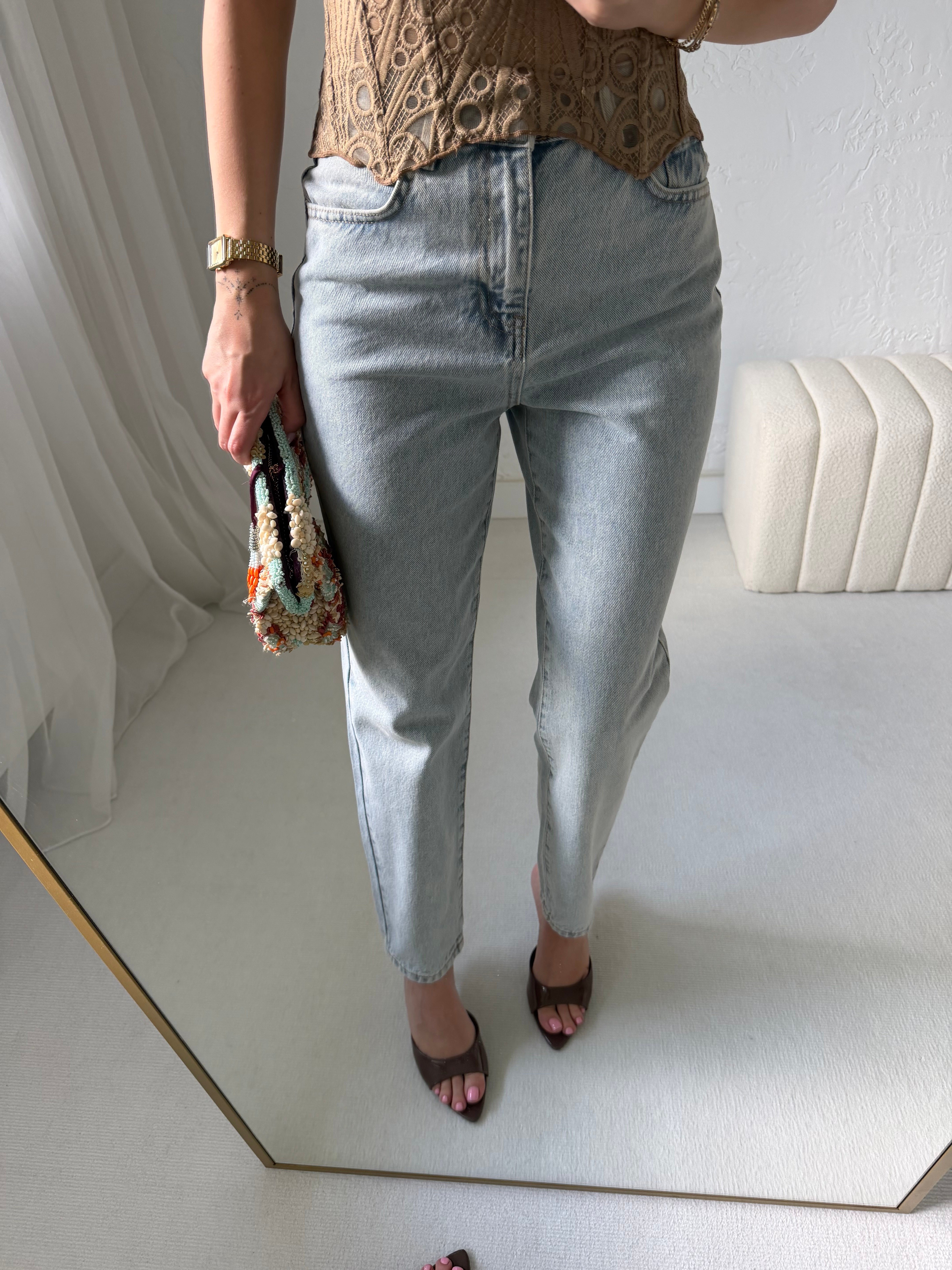 Twst Buz Mavi Mom Jean