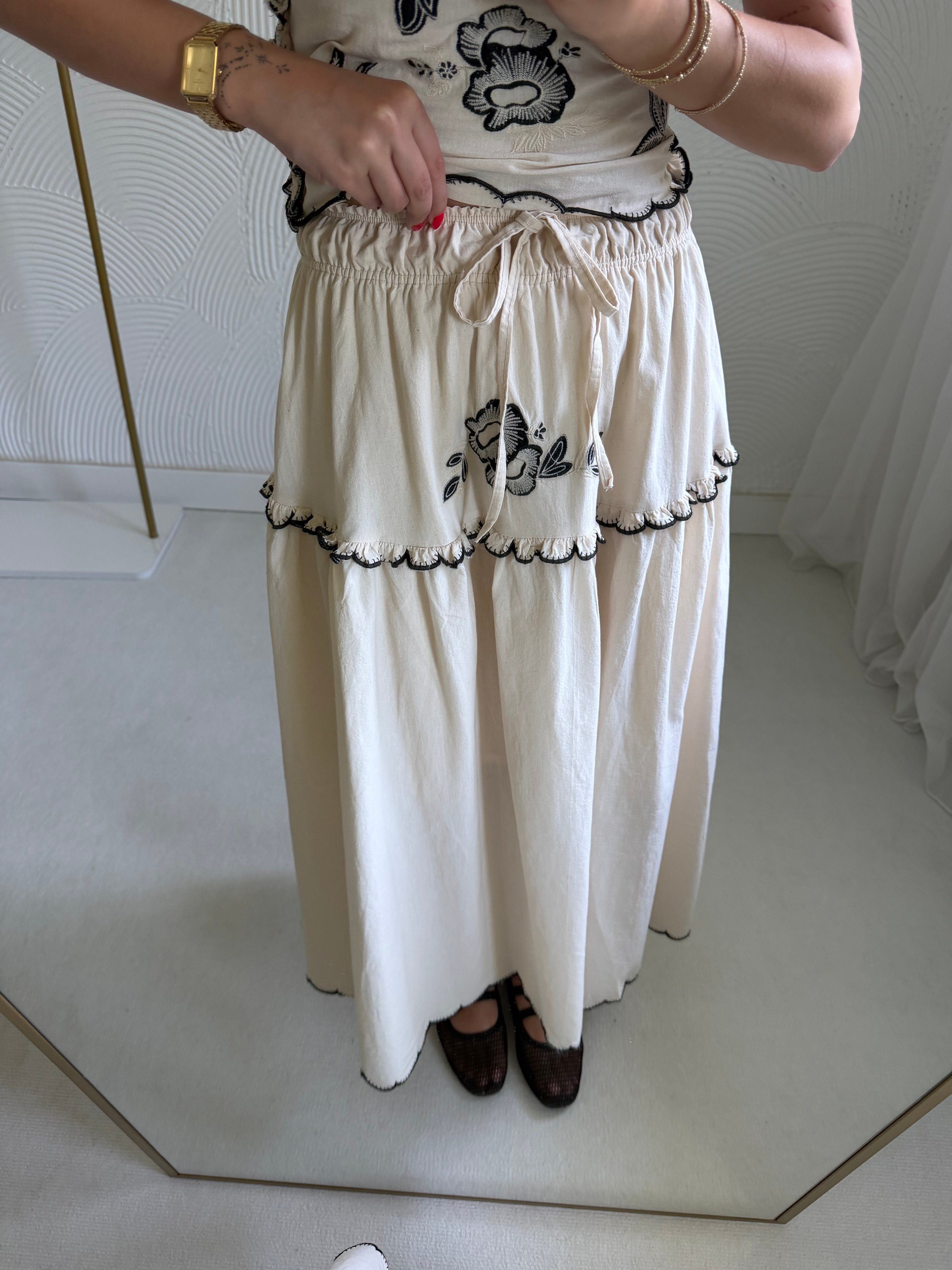 Twst Model Nakış İşlemeli Keten Takım
