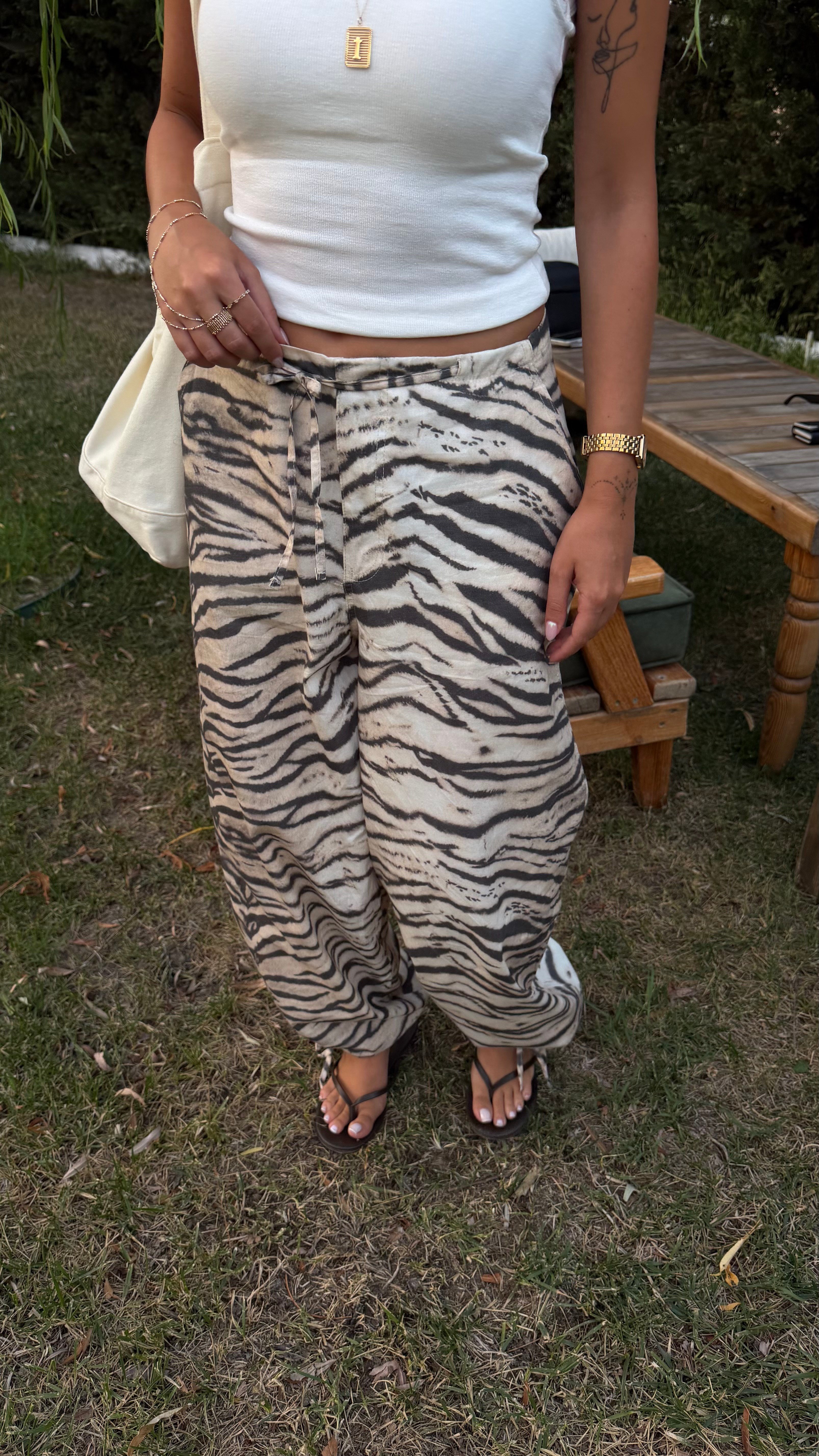 Zebra Desen Bol Pantolon 