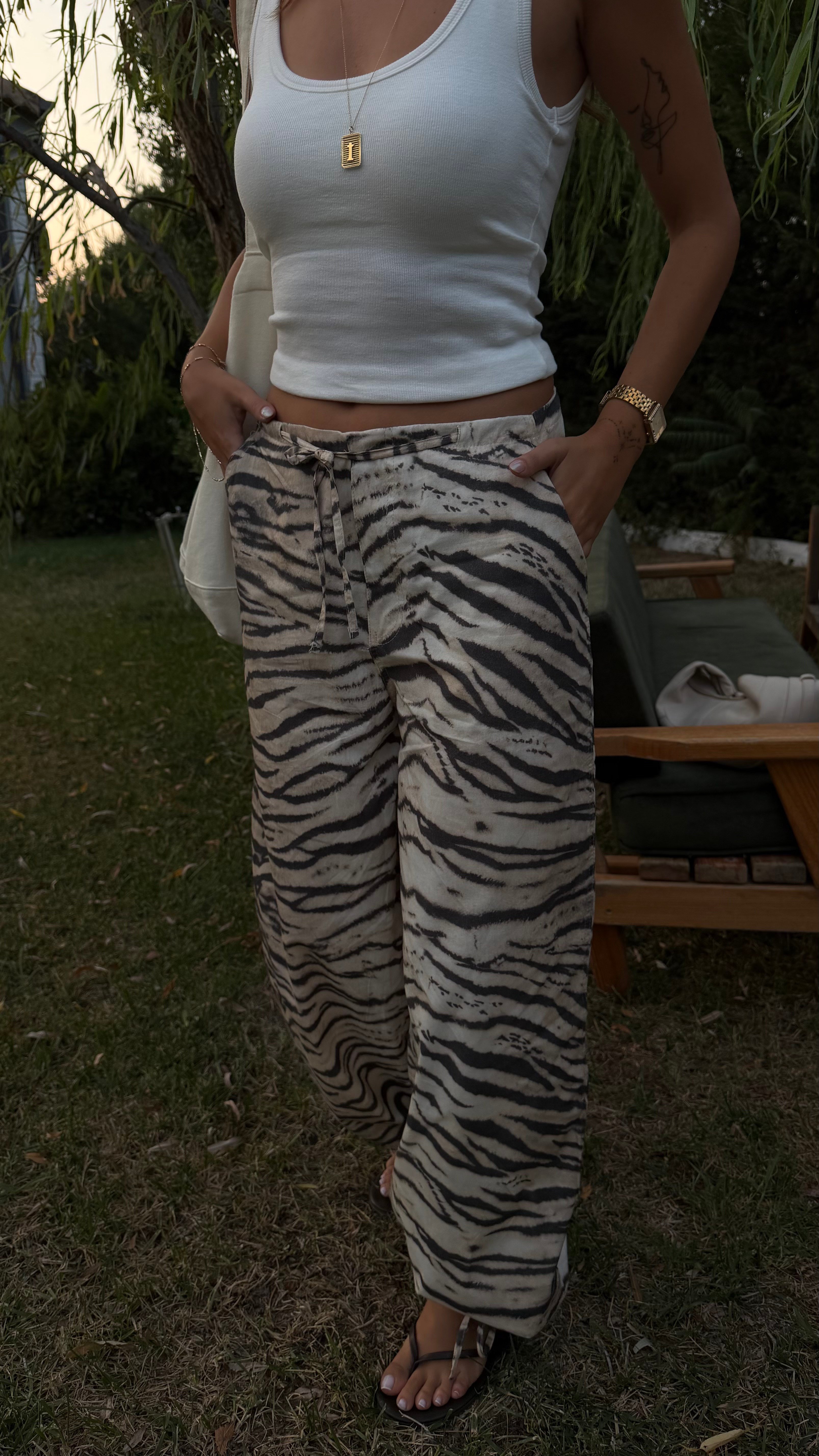 Zebra Desen Bol Pantolon 