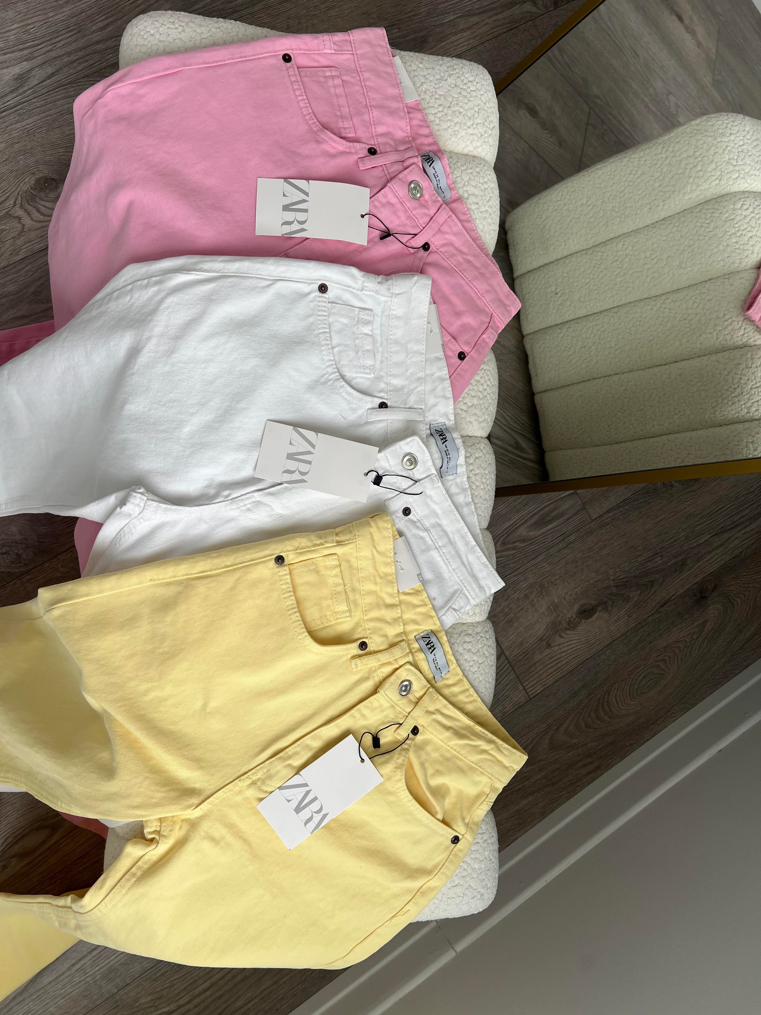 ZR Etiketli Sarı Straight Jean