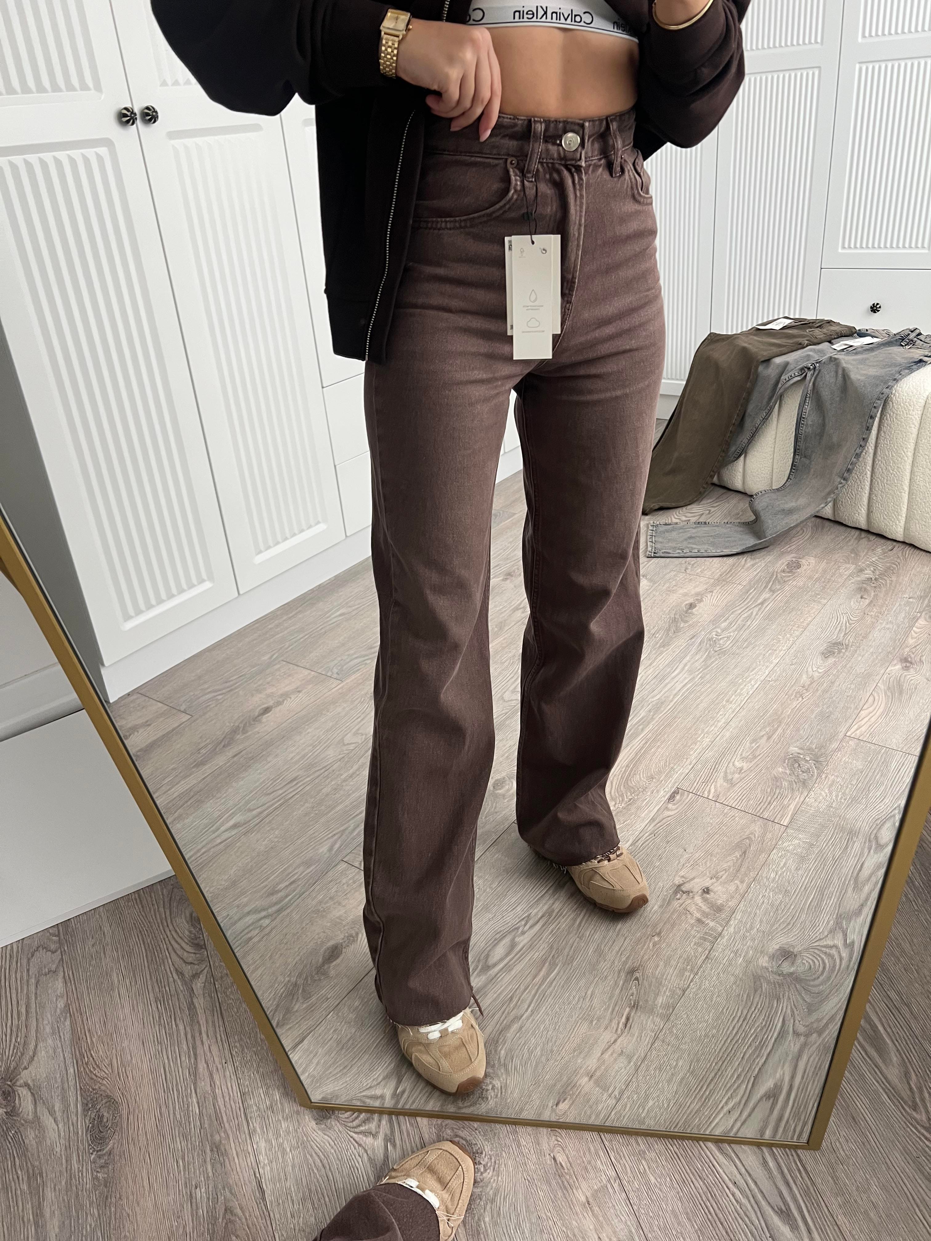ZR Kahve Taşlanmış Straight Jean