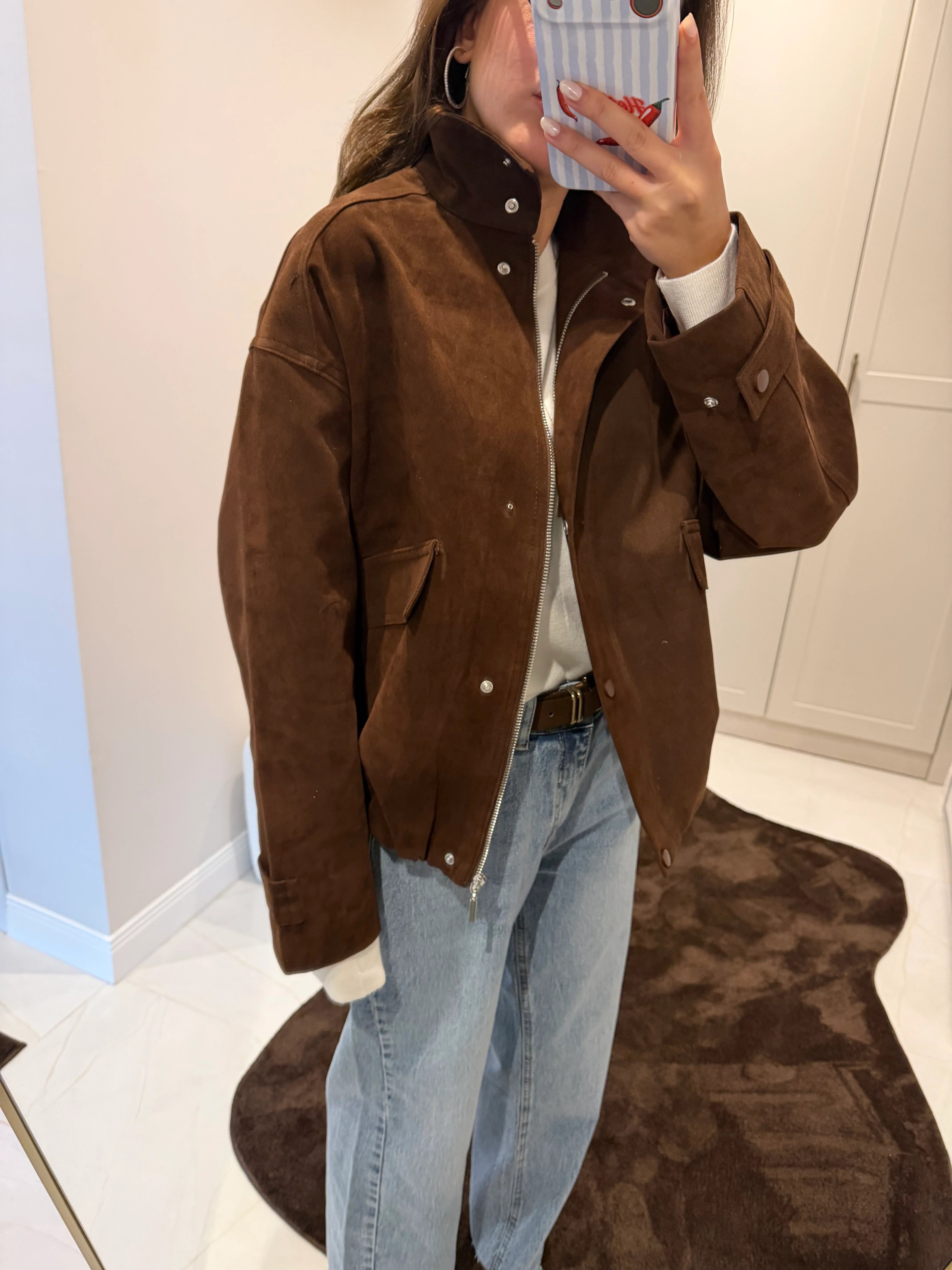 ZR Model Acı Kahve Süet Ceket