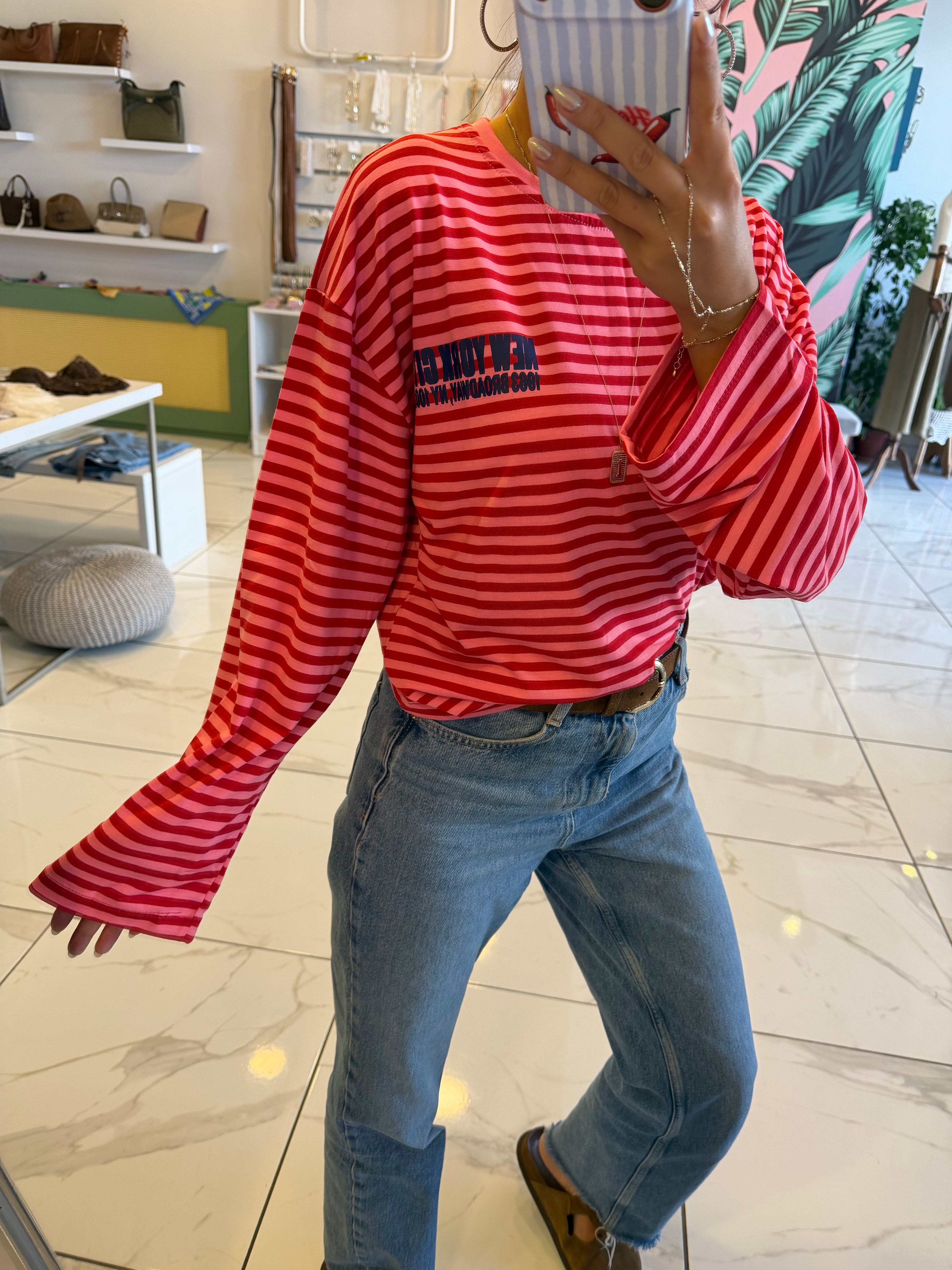 ZR Model Çizgili Yazı Detaylı Basic