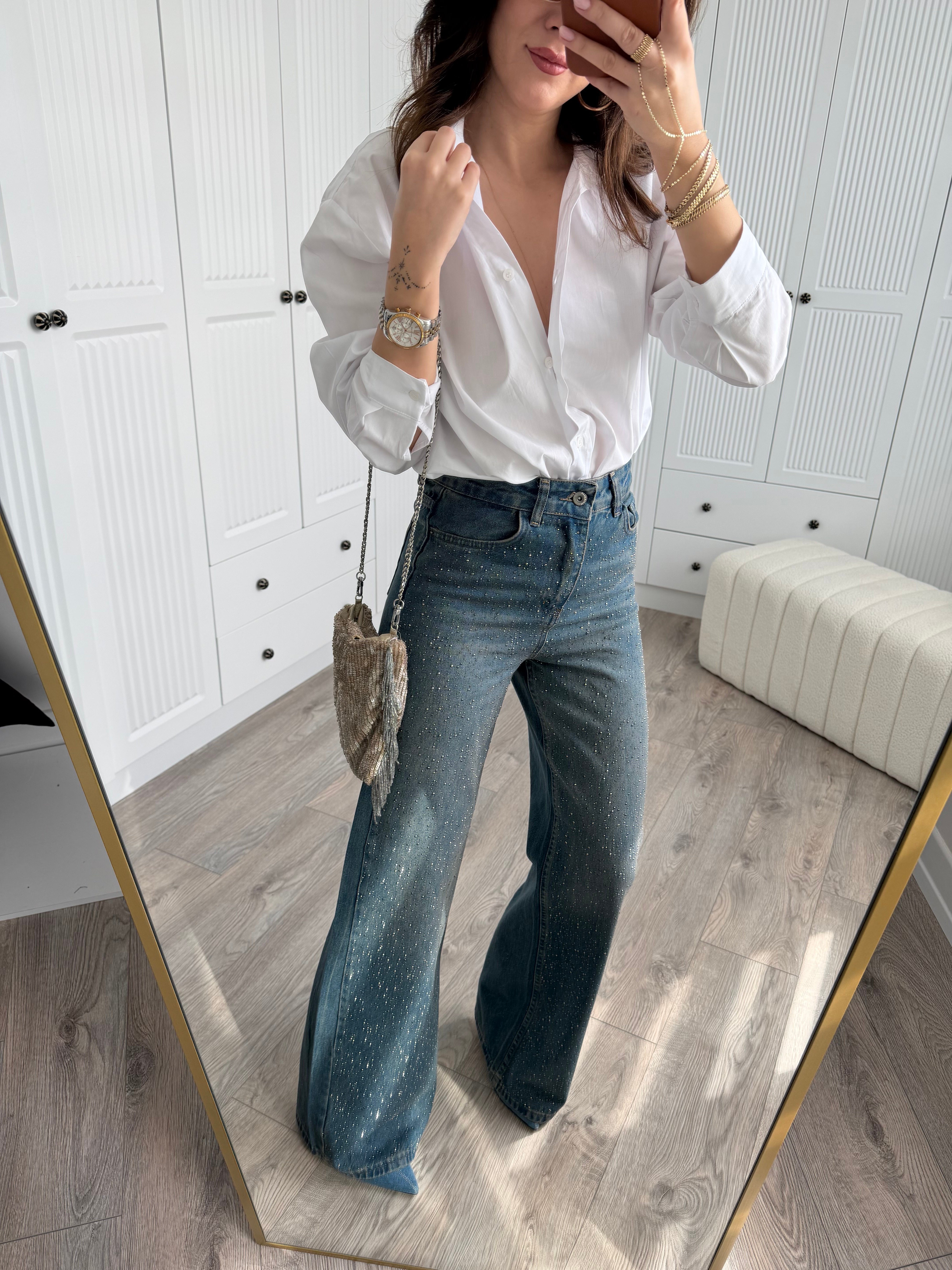 ZR Orj Taşlı Mavi Jean