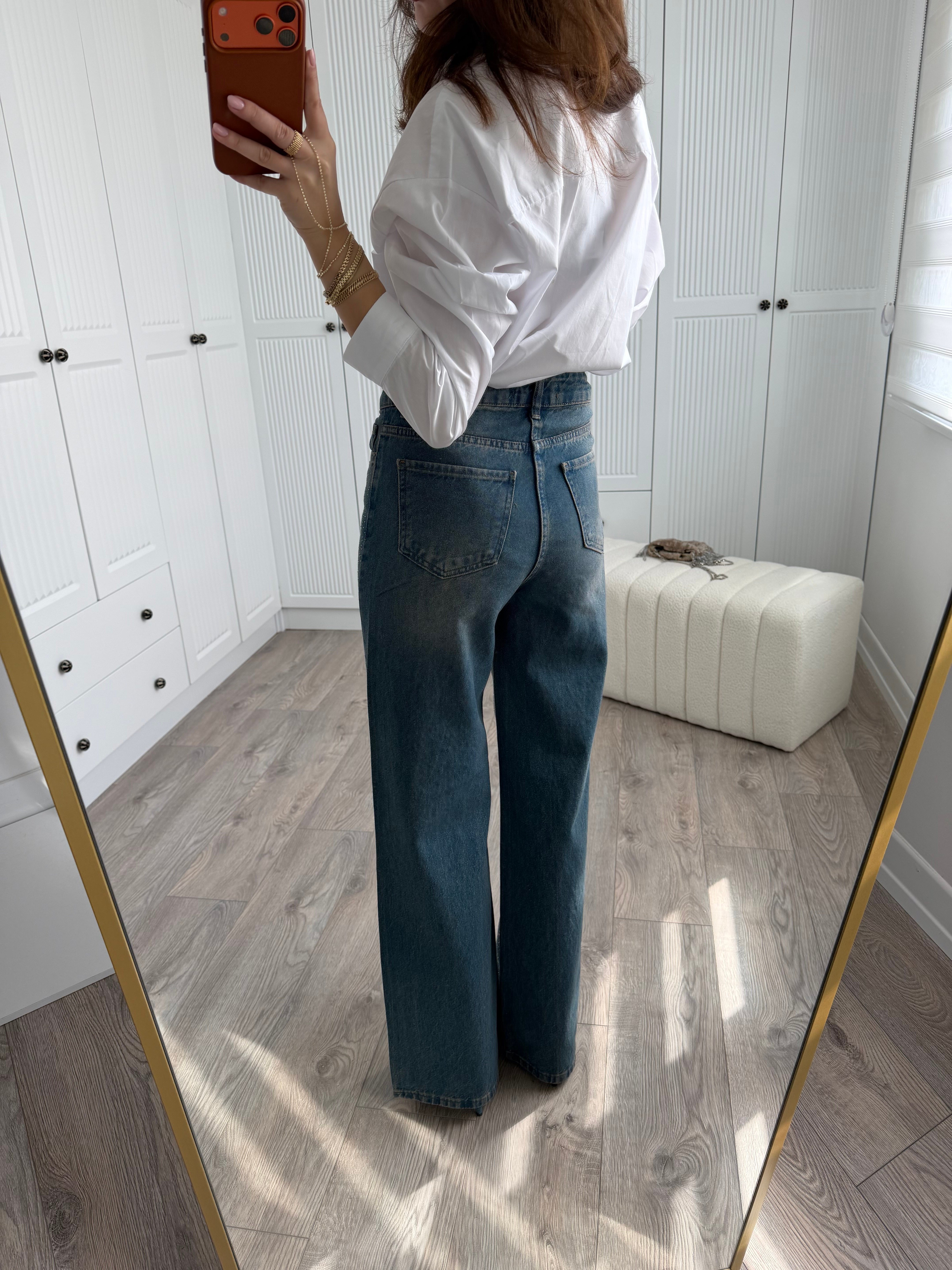 ZR Orj Taşlı Mavi Jean