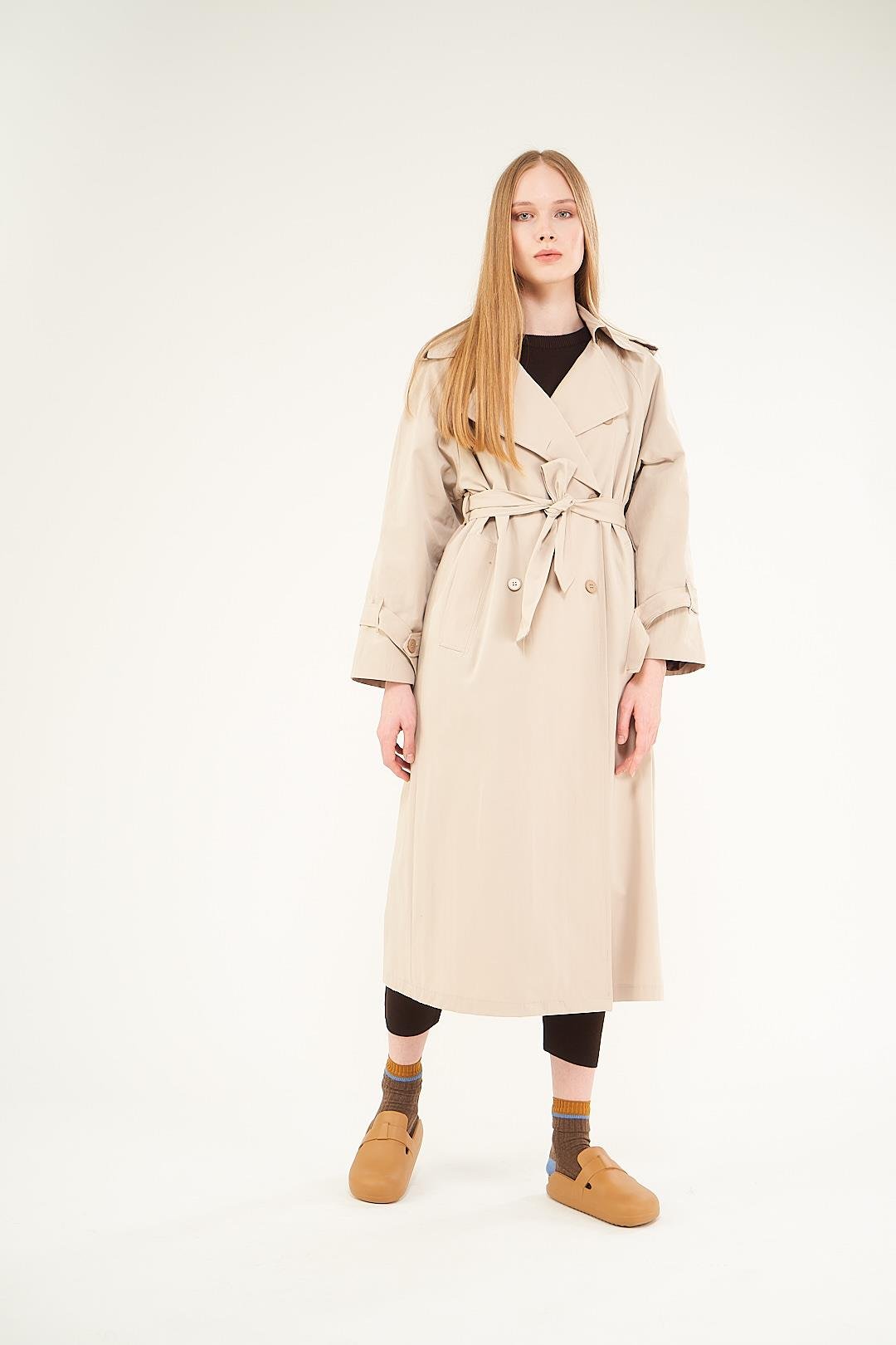 Astarlı Trenchcoat Taş