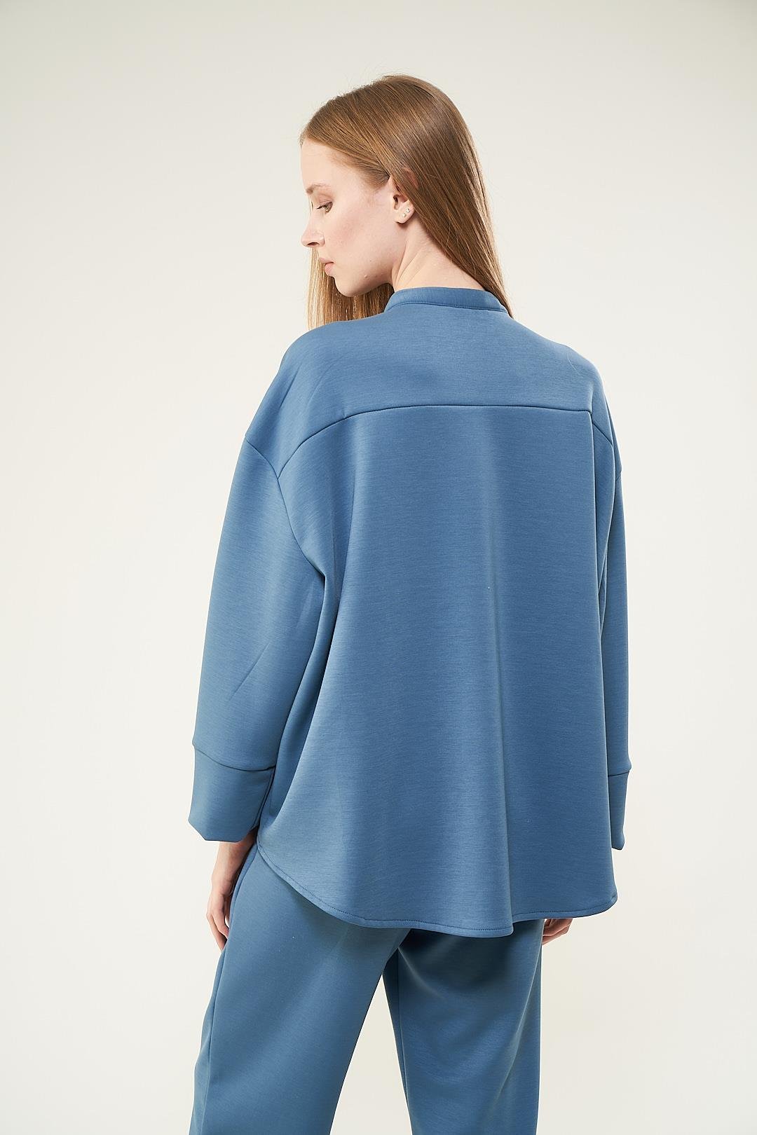 Cepli Gömlek Sweatshirt İndigo