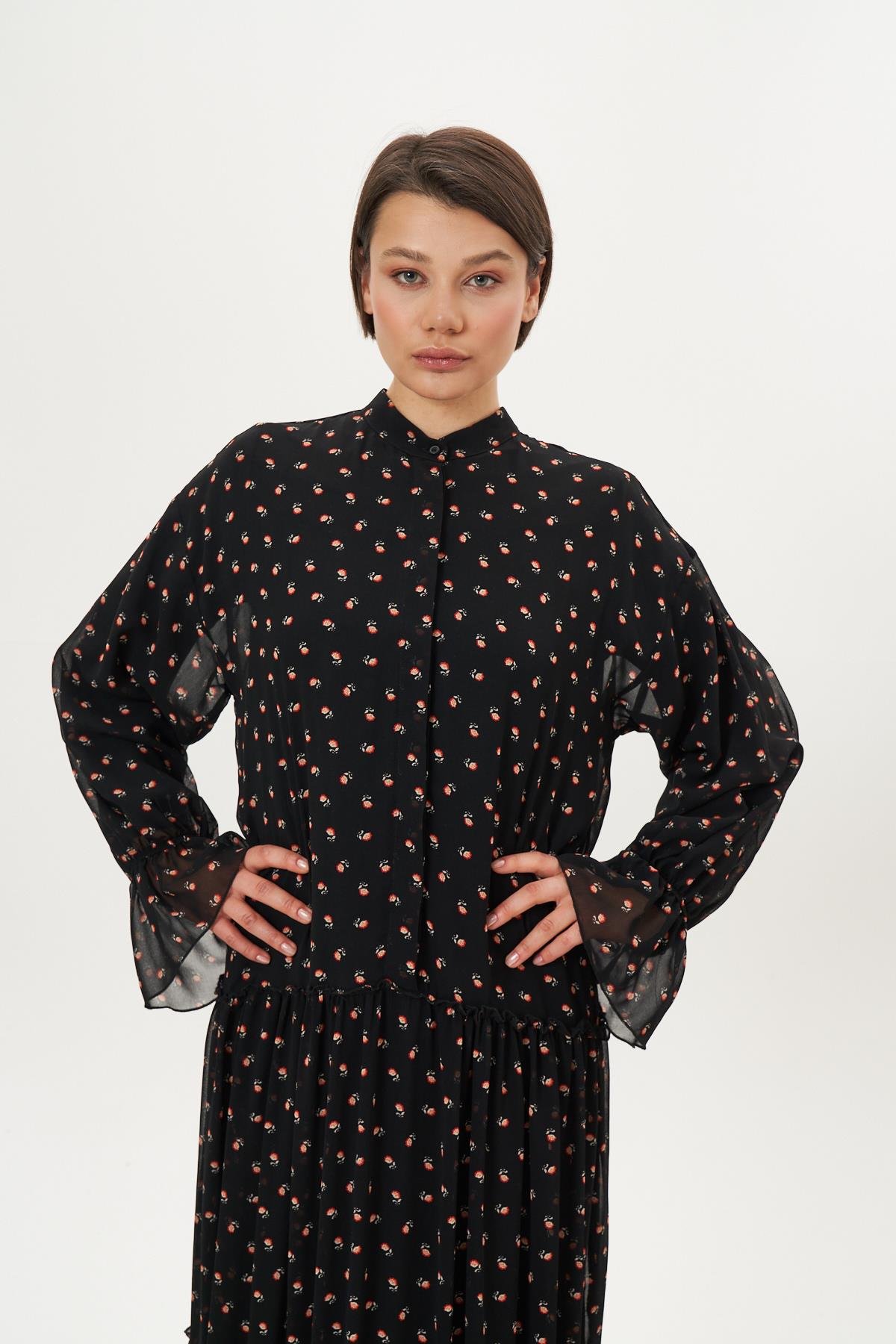 Çiçekli Şifon Elbise