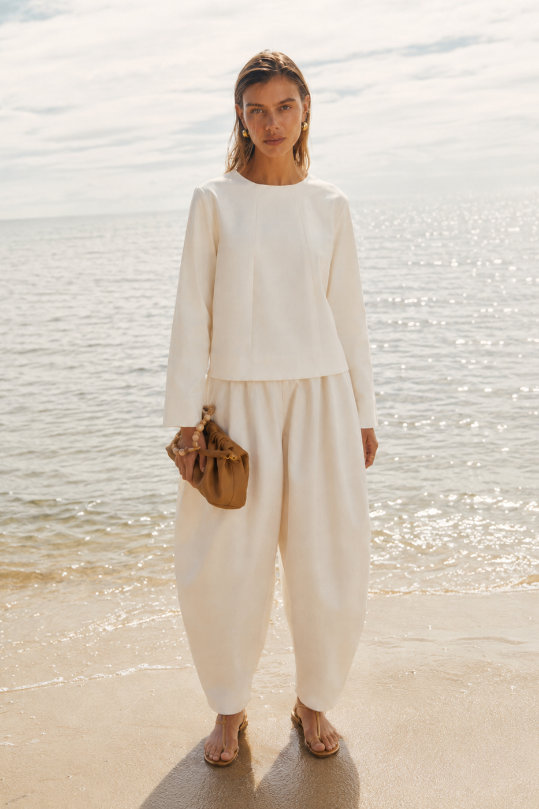 COVE | Barrel Pantolon Ekru