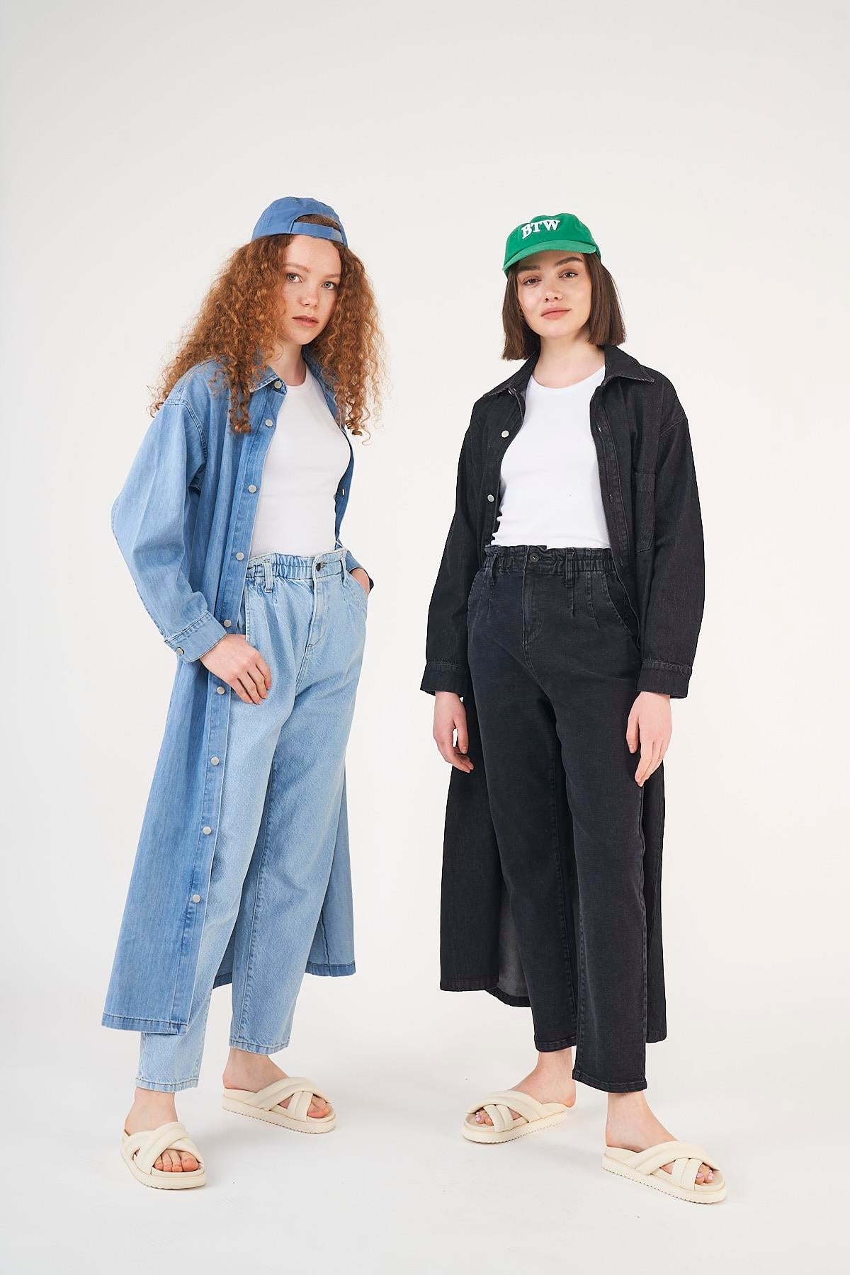 Denim Elbise Siyah