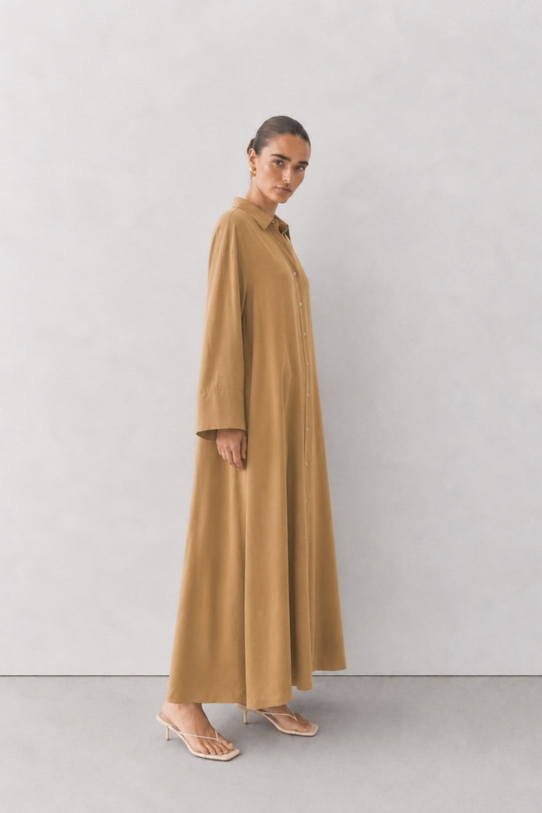 ELİA | A pile Poplin Elbise Camel
