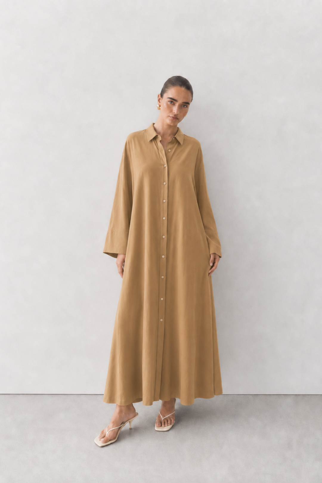 ELİA | A pile Poplin Elbise Camel