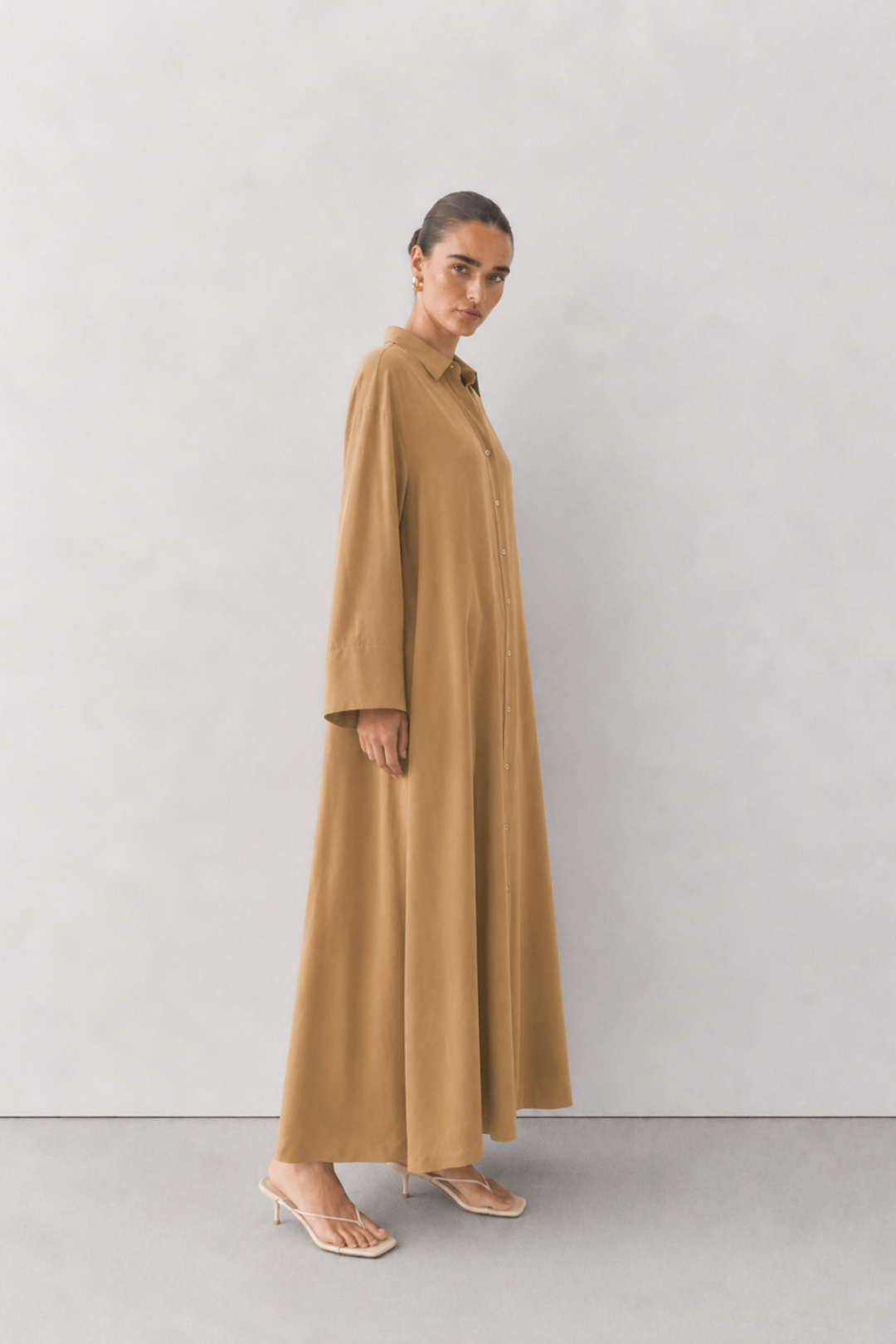 ELİA | A pile Poplin Elbise Camel
