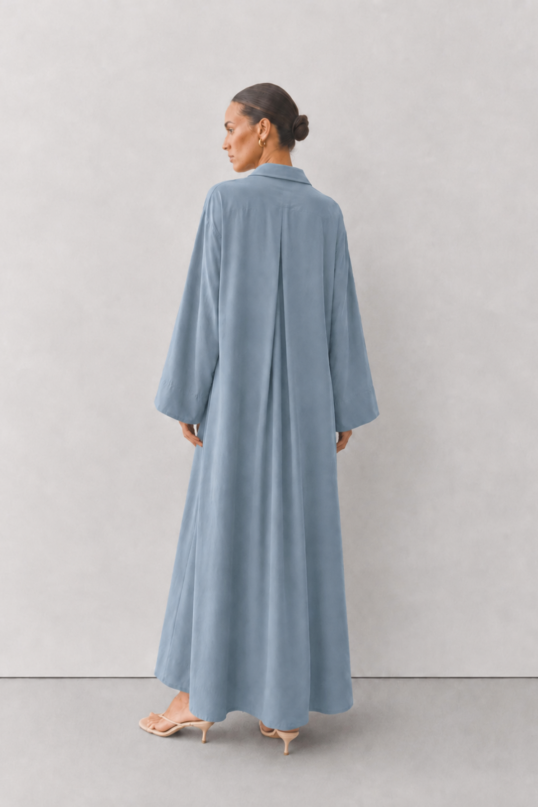 ELİA | A pile Poplin Elbise Soft Mavi