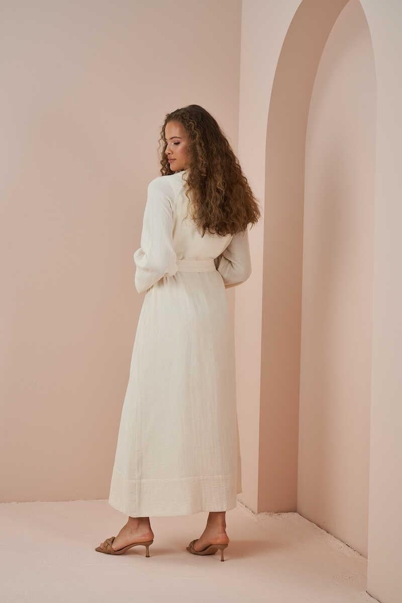 Abaya Muslin Dress Ecru