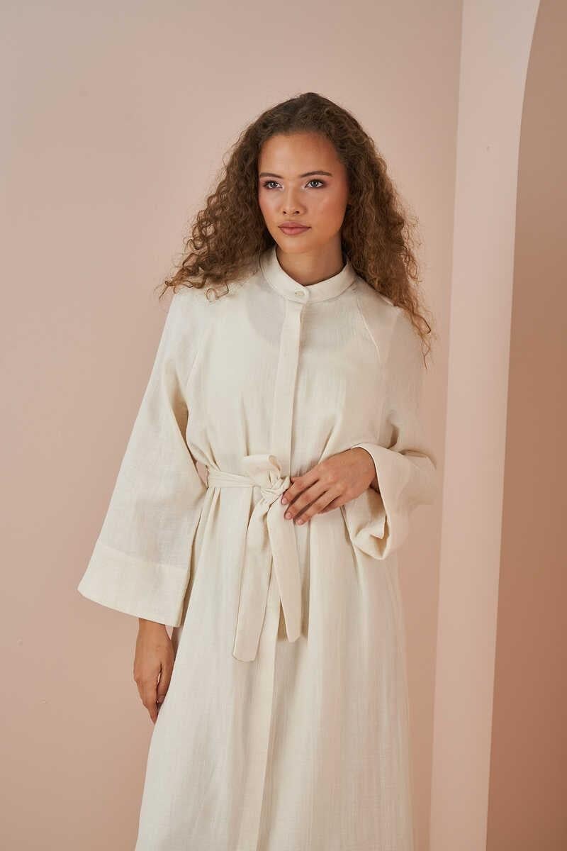 Abaya Muslin Dress Ecru