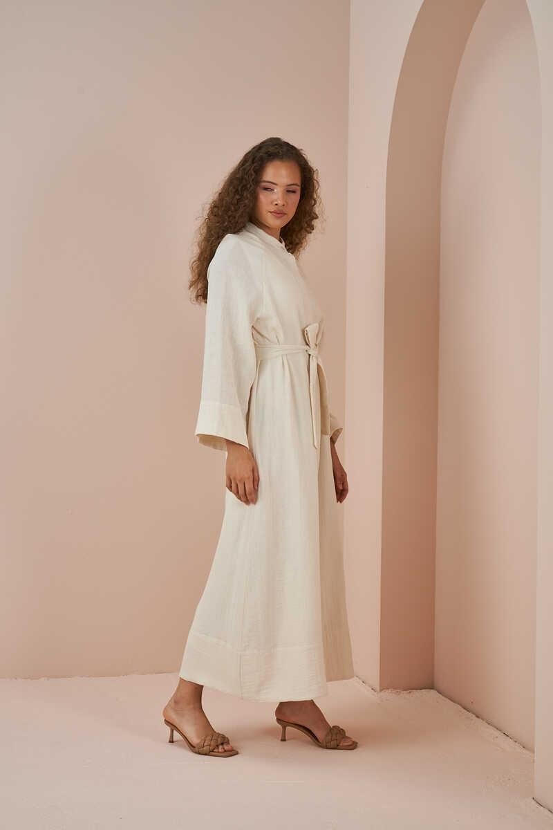 Abaya Muslin Dress Ecru