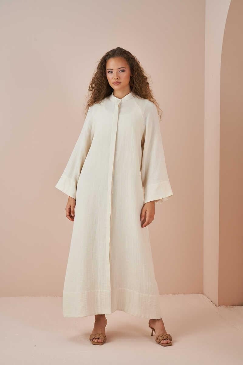 Abaya Muslin Dress Ecru