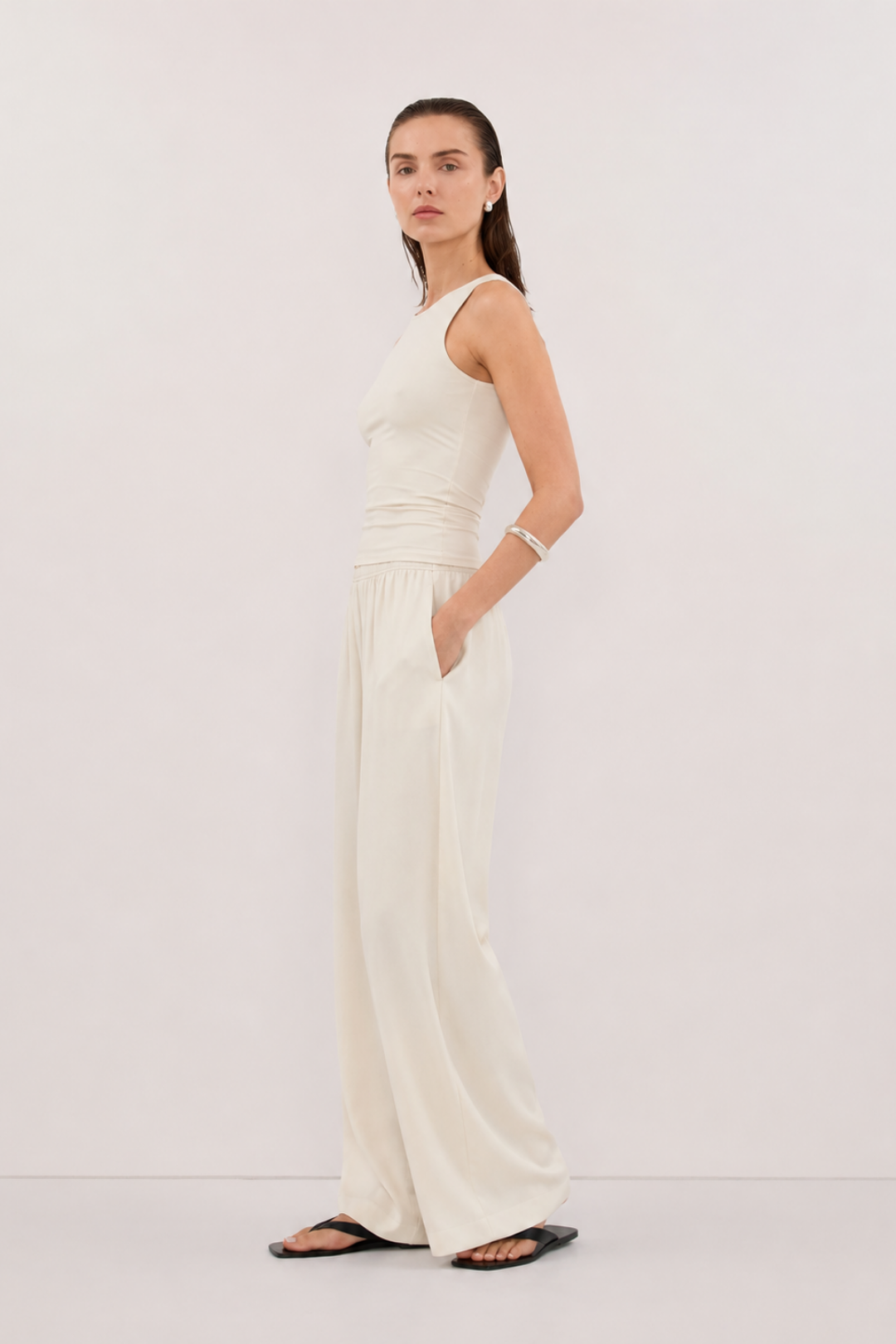 Flowa | Modal Bol Pantolon Ekru