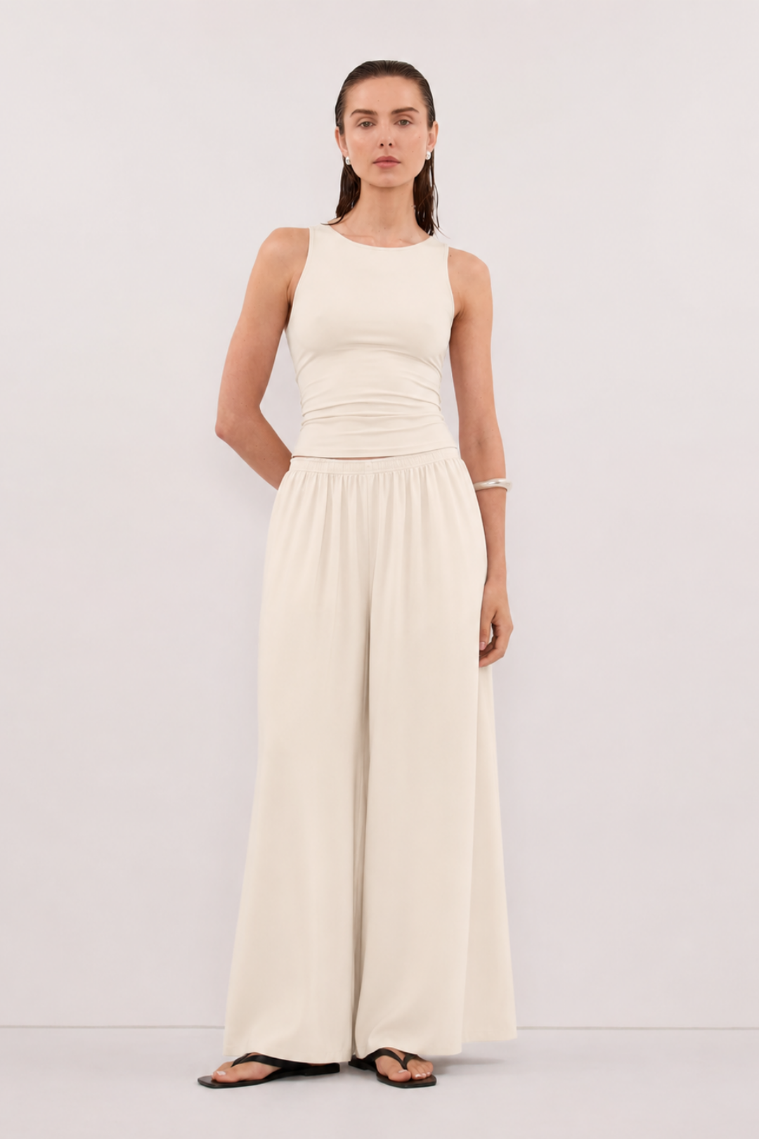 Flowa | Modal Bol Pantolon Ekru