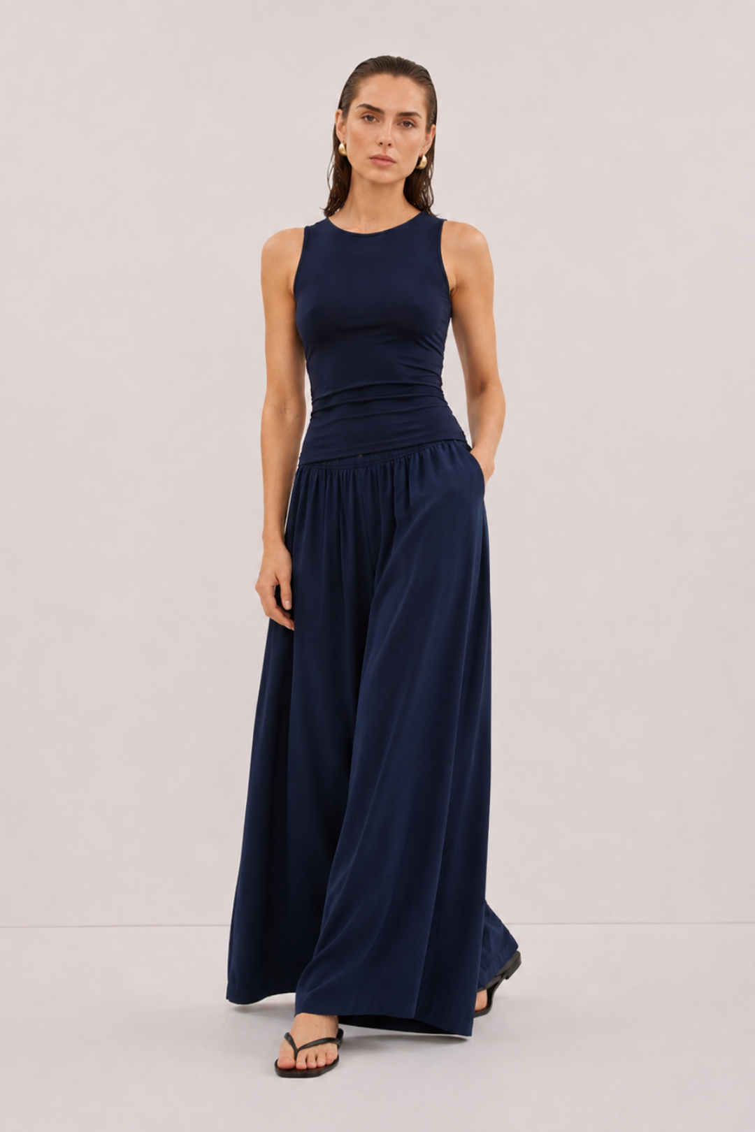 Flowa | Modal Bol Pantolon Lacivert