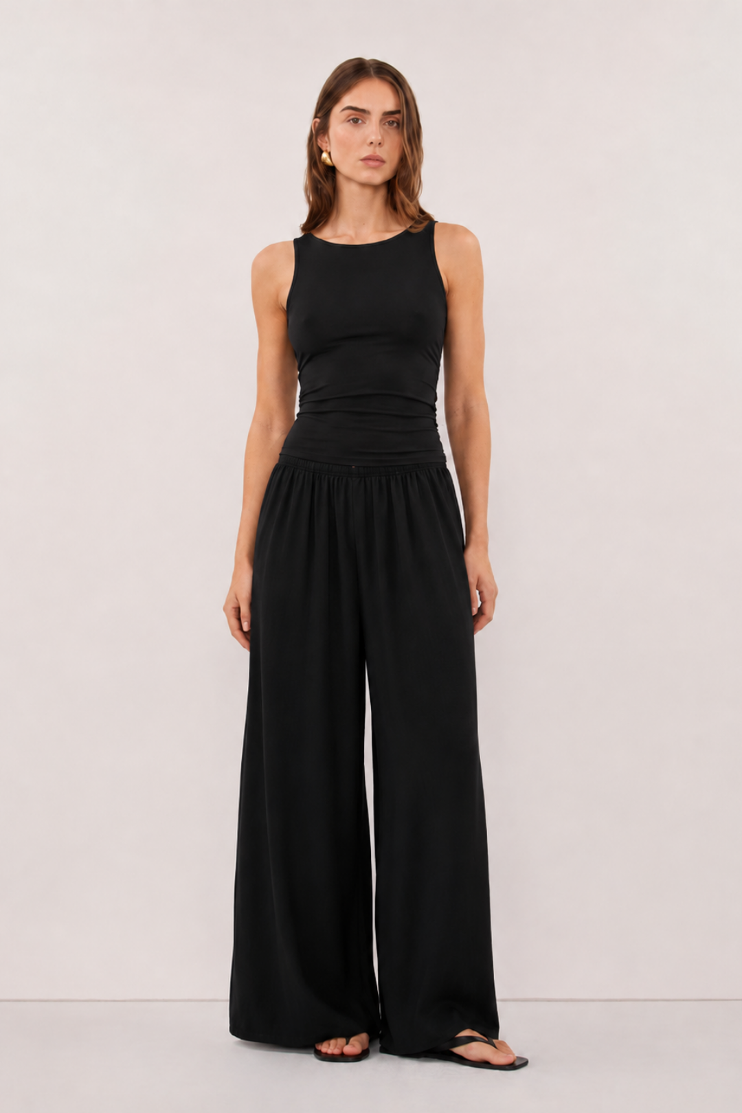 Flowa | Modal Bol Pantolon Siyah
