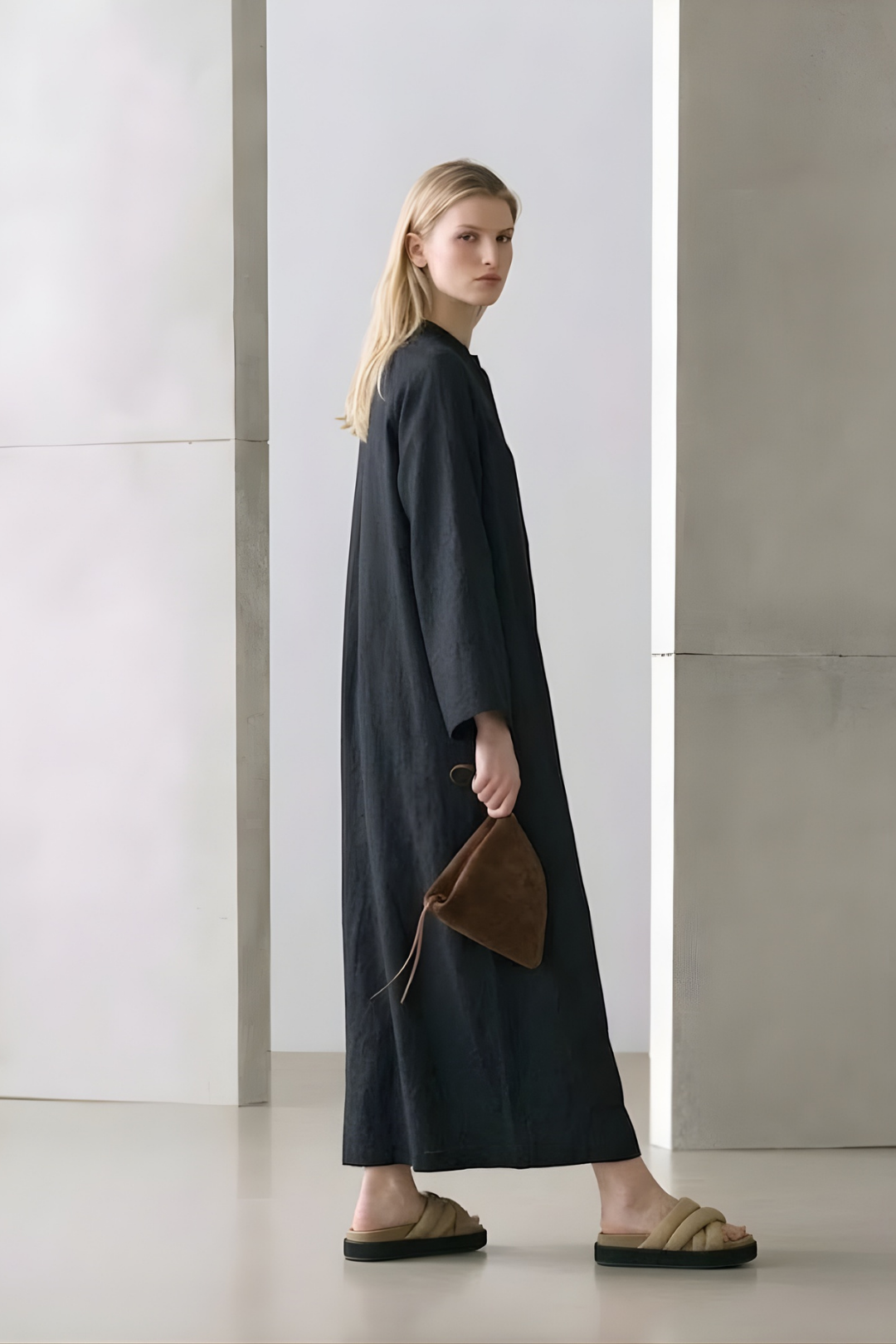 Abaya Linen Dress Black