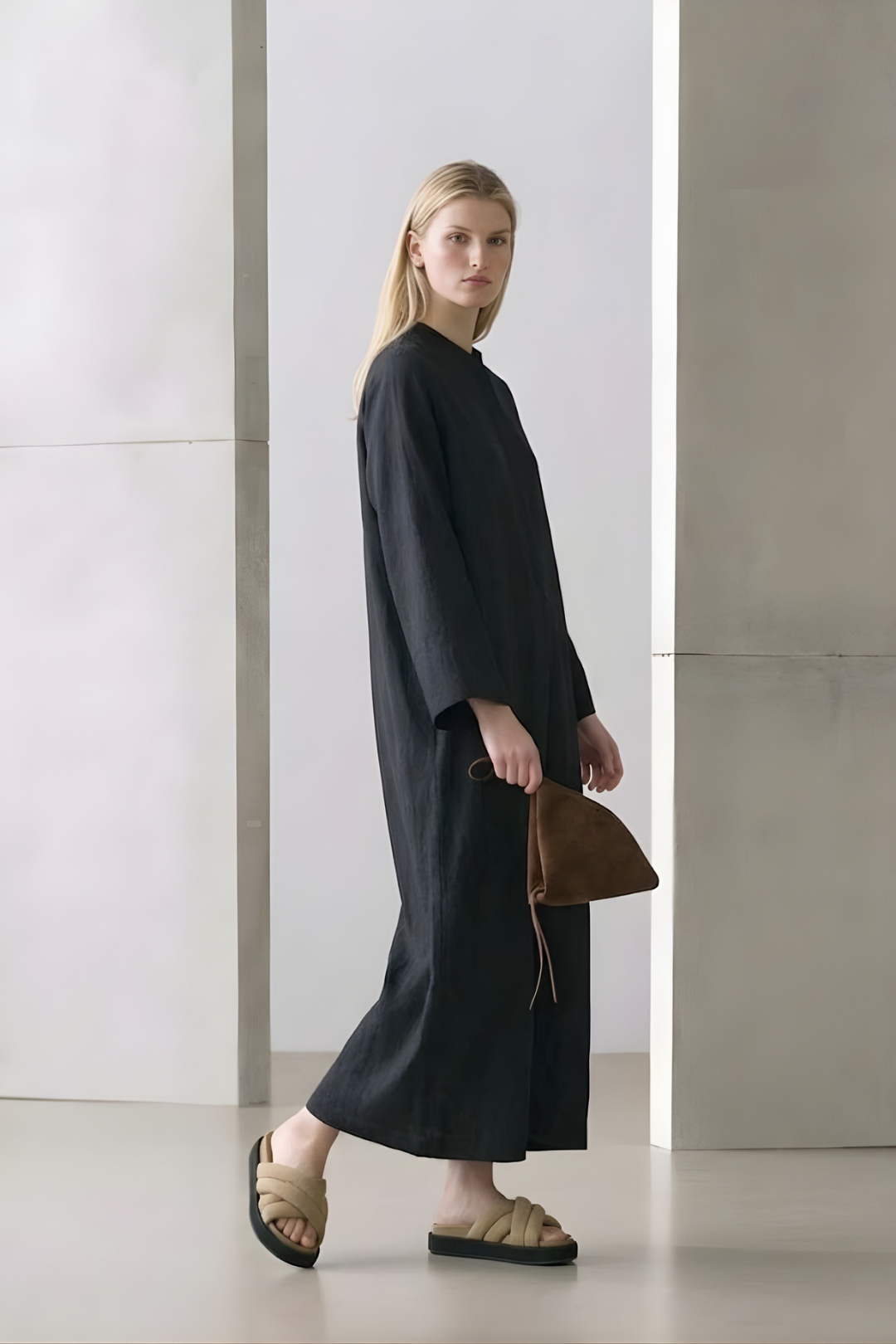 Abaya Linen Dress Black