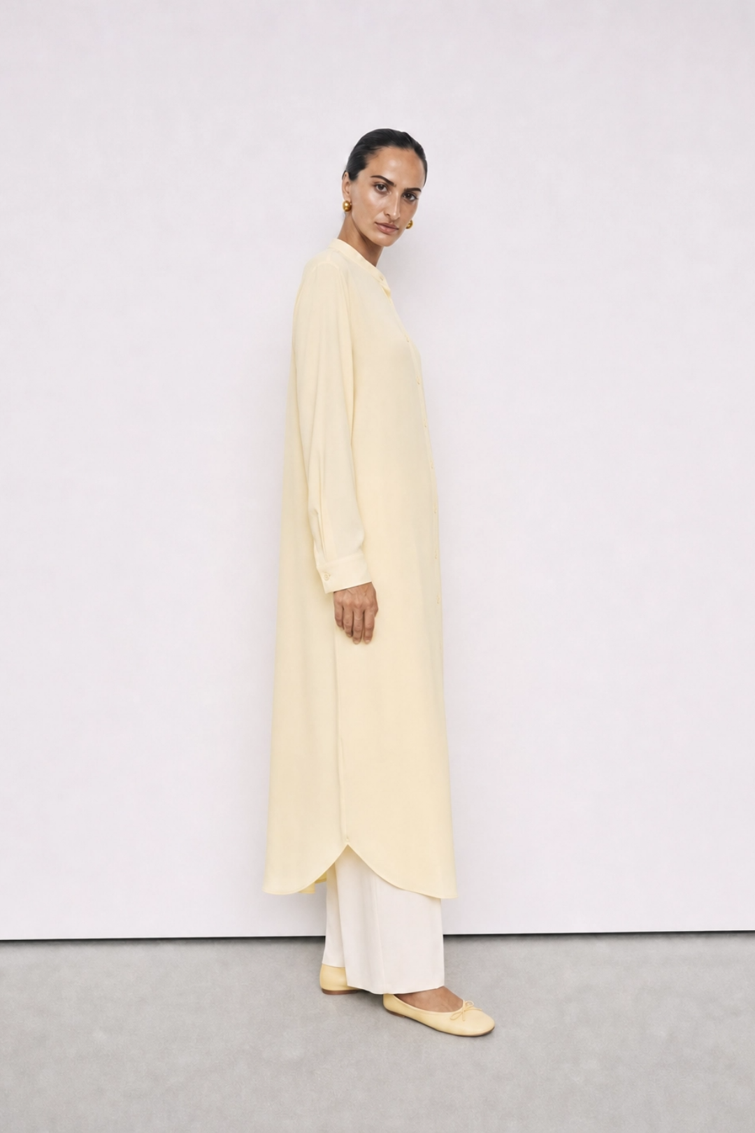 NOLA | Düz Tunik Uzun Butter Yellow