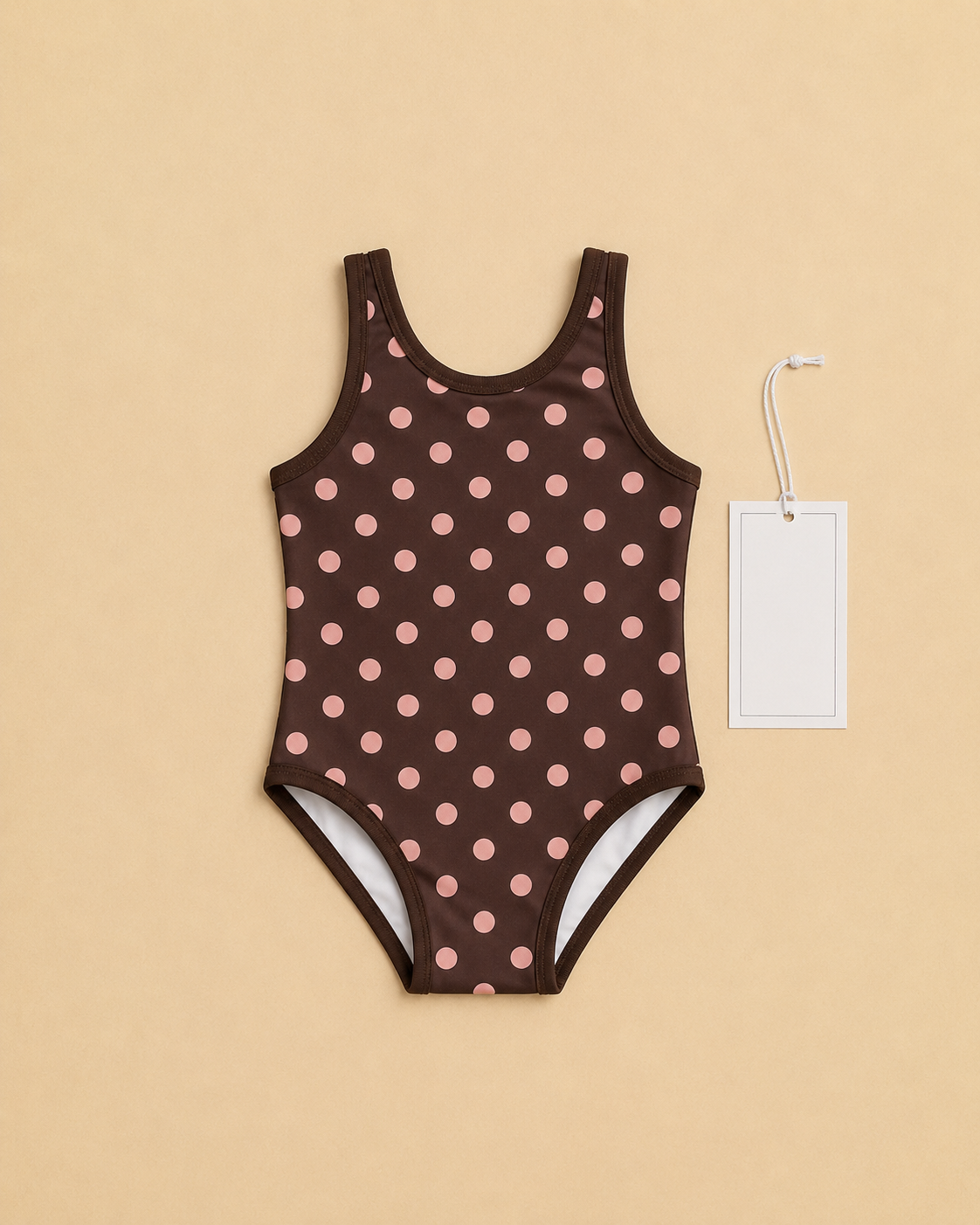 PEARL DOT | Pudra Puantiyeli Kahve Çocuk Mayo