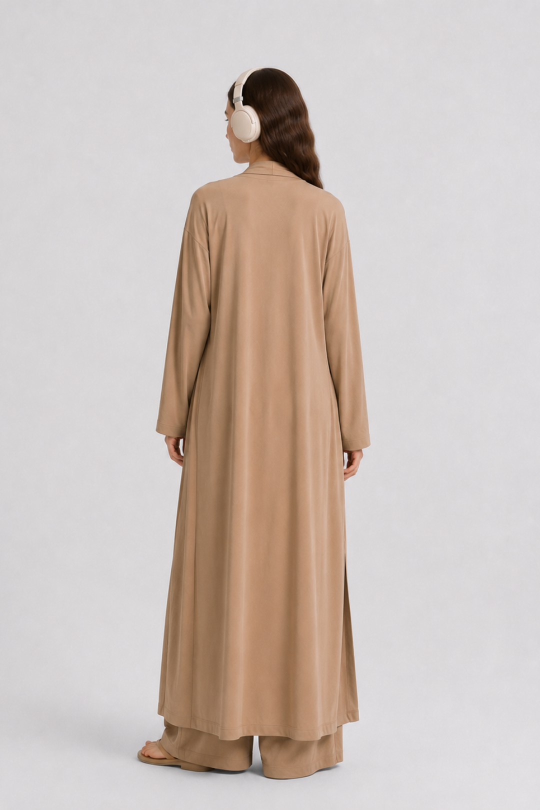 Relaxia | 3 lü Kimono Pantolon Tişört Takım Sütlü Kahve