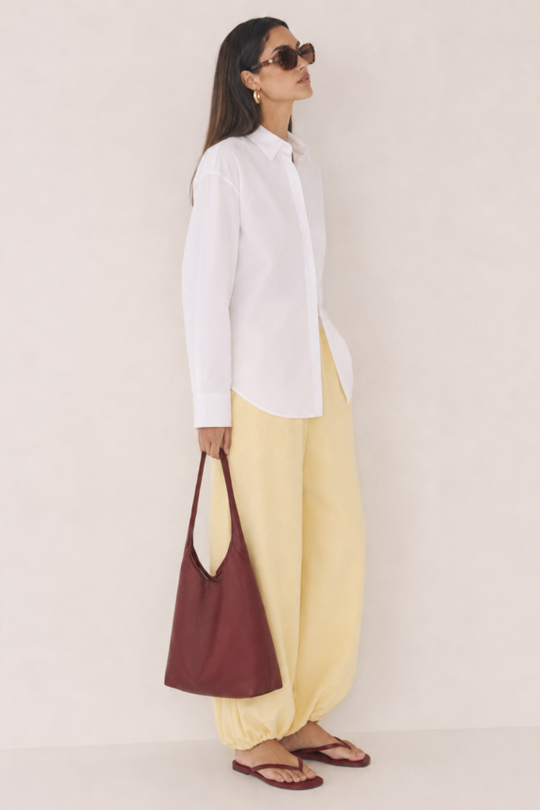 RİVA | Oversize Poplin Gömlek Beyaz