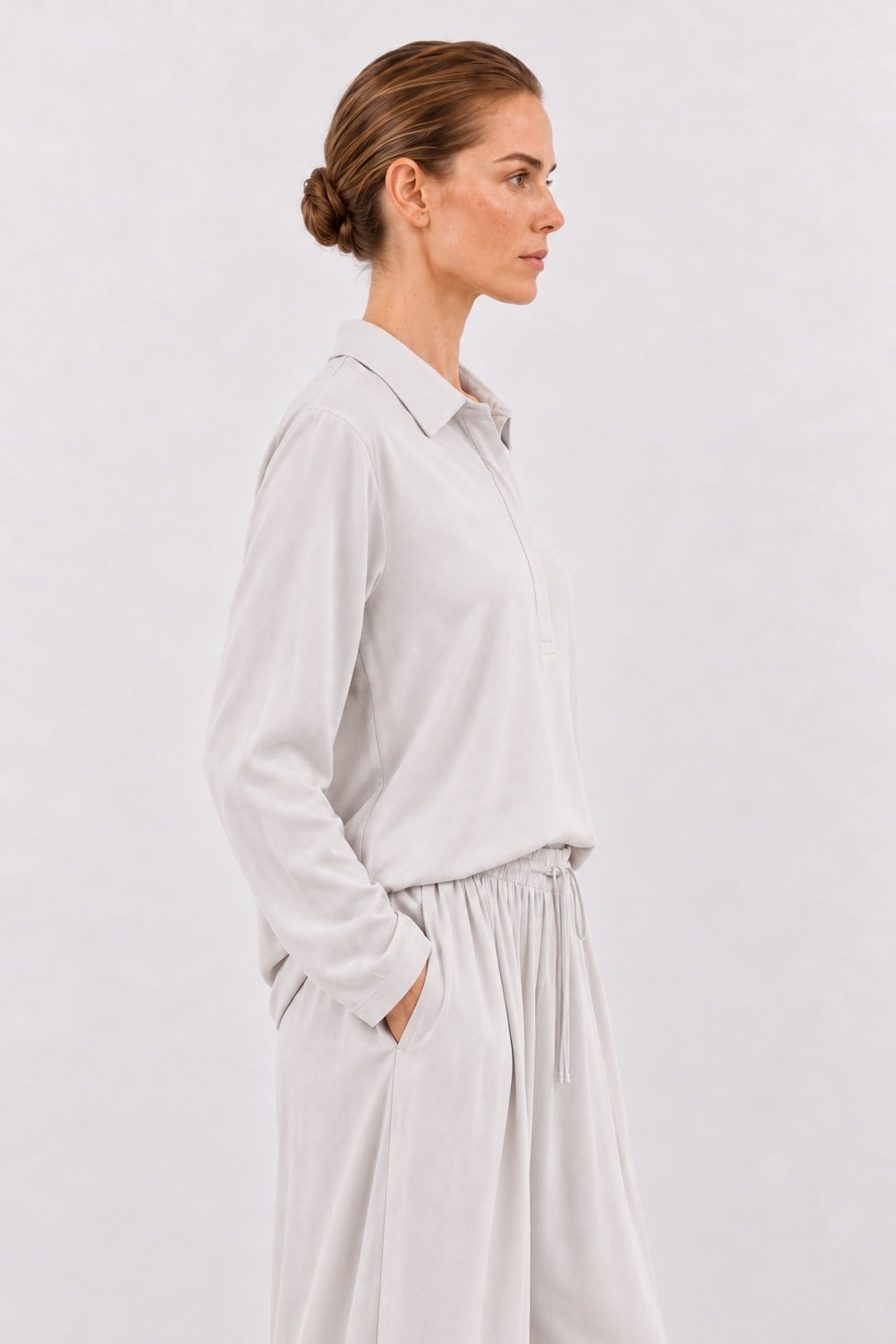 SOI | Polo Yaka T-Shirt Taş Gri