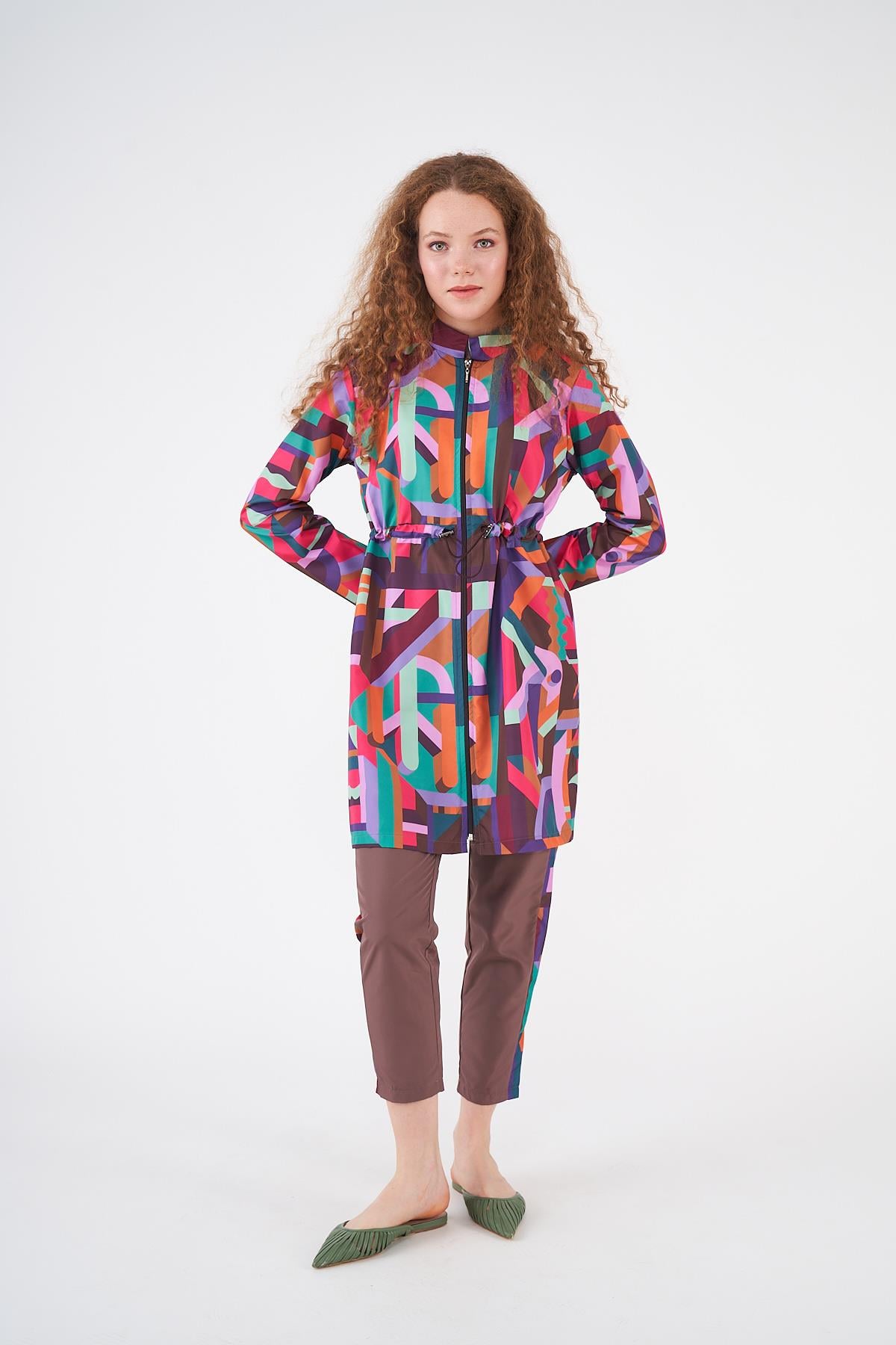 Stopper Hera Pattern Covered Swimsuit Purple