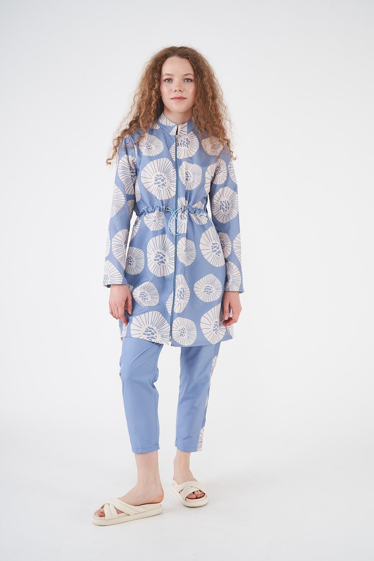 Stopper Pervane Pattern Covered Swimsuit indigo