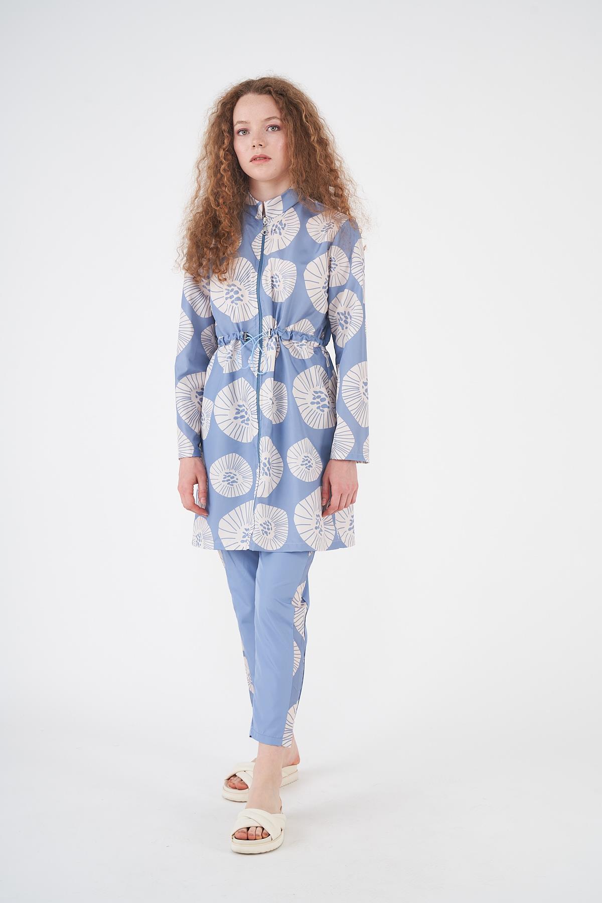 Stopper Pervane Pattern Covered Swimsuit indigo