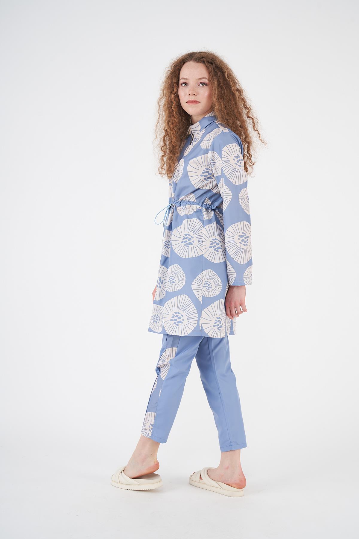 Stopper Pervane Pattern Covered Swimsuit indigo