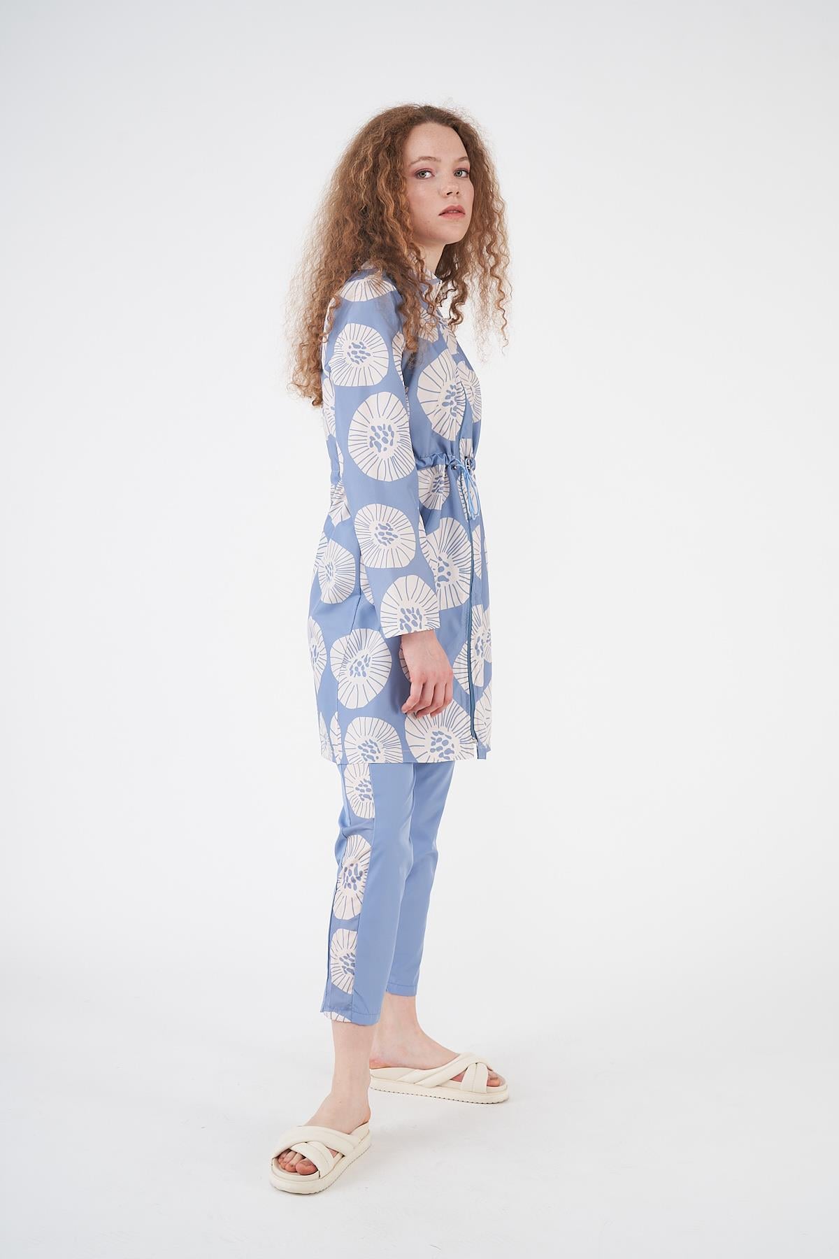 Stopper Pervane Pattern Covered Swimsuit indigo
