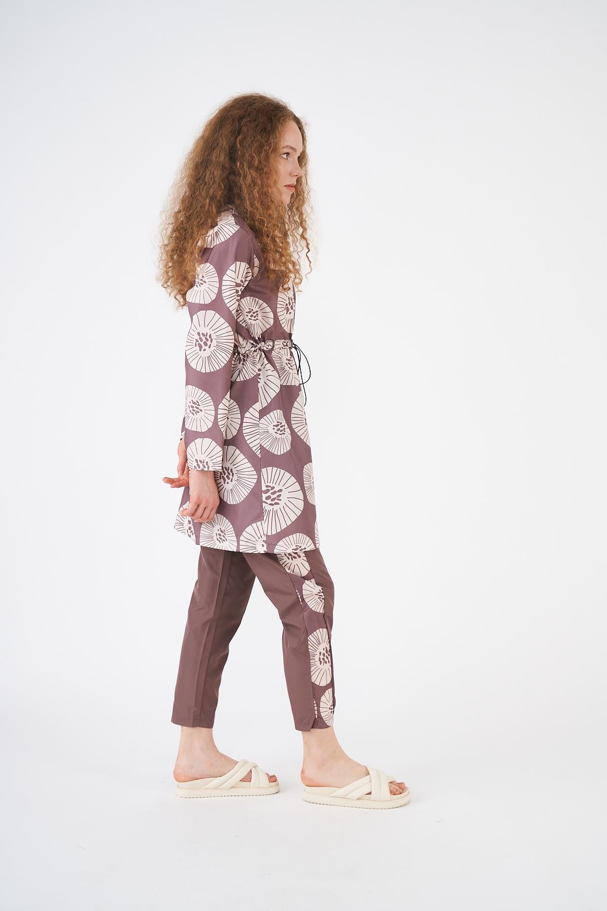 Stopper Pervane Pattern Covered Swimsuit Brownrengi