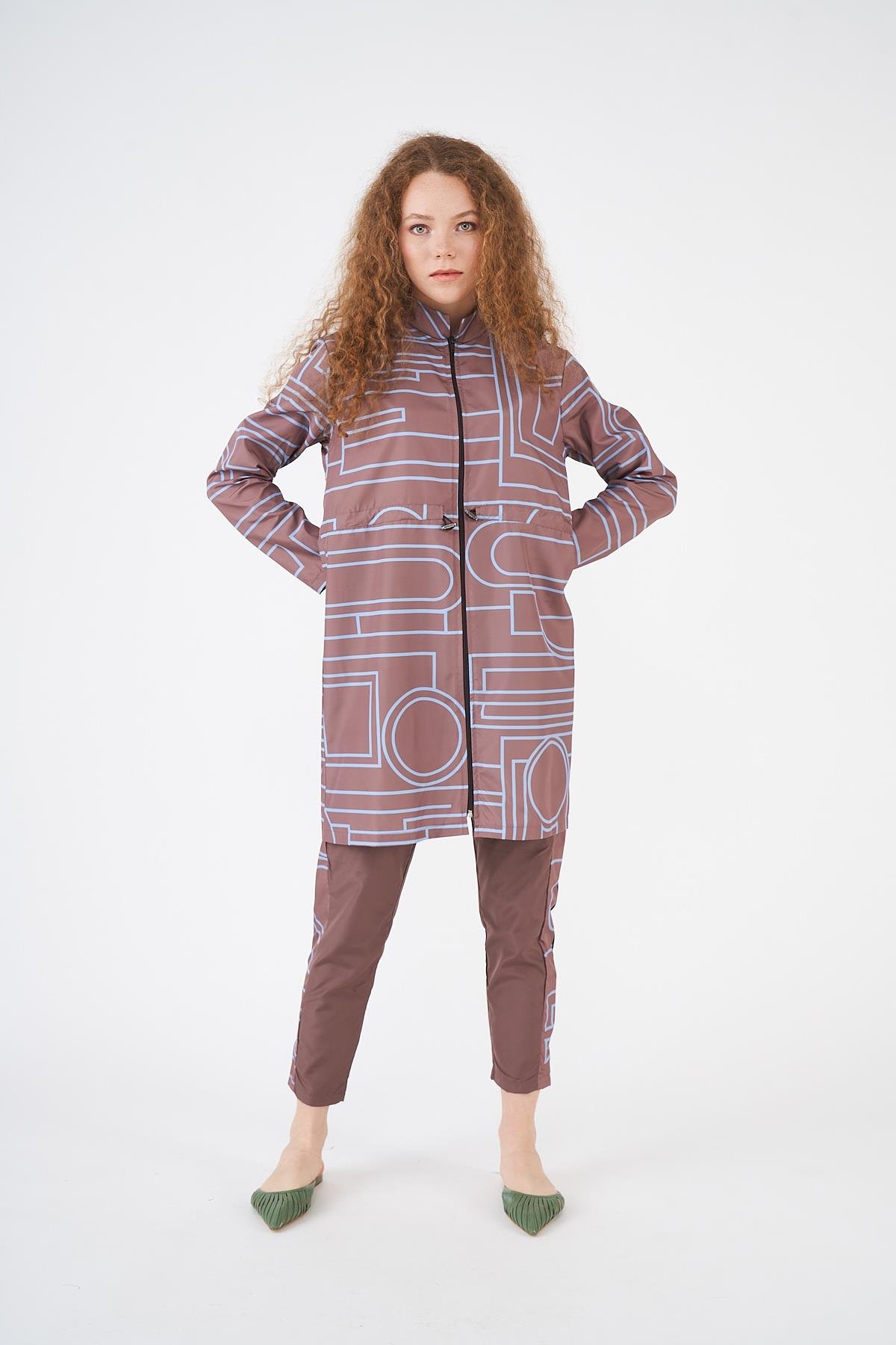 Stopper Tote Pattern Covered Swimsuit Brownrengi