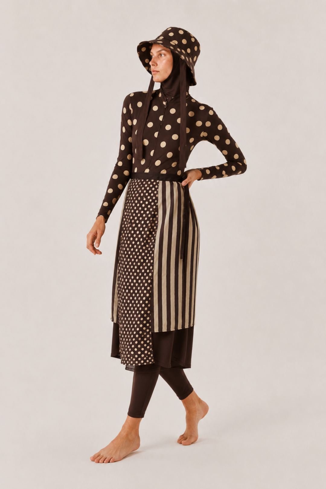 SUNVEIL | Şifon Bağlamalı Pareo Kahve Butter Yellow