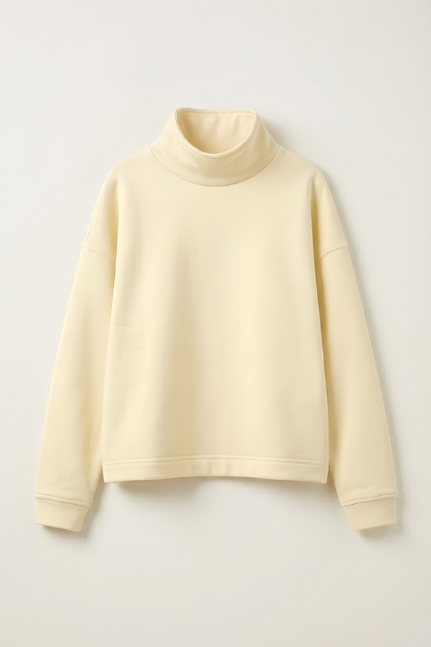 Üç İplik Polar Sweatshirt Butter Yellow
