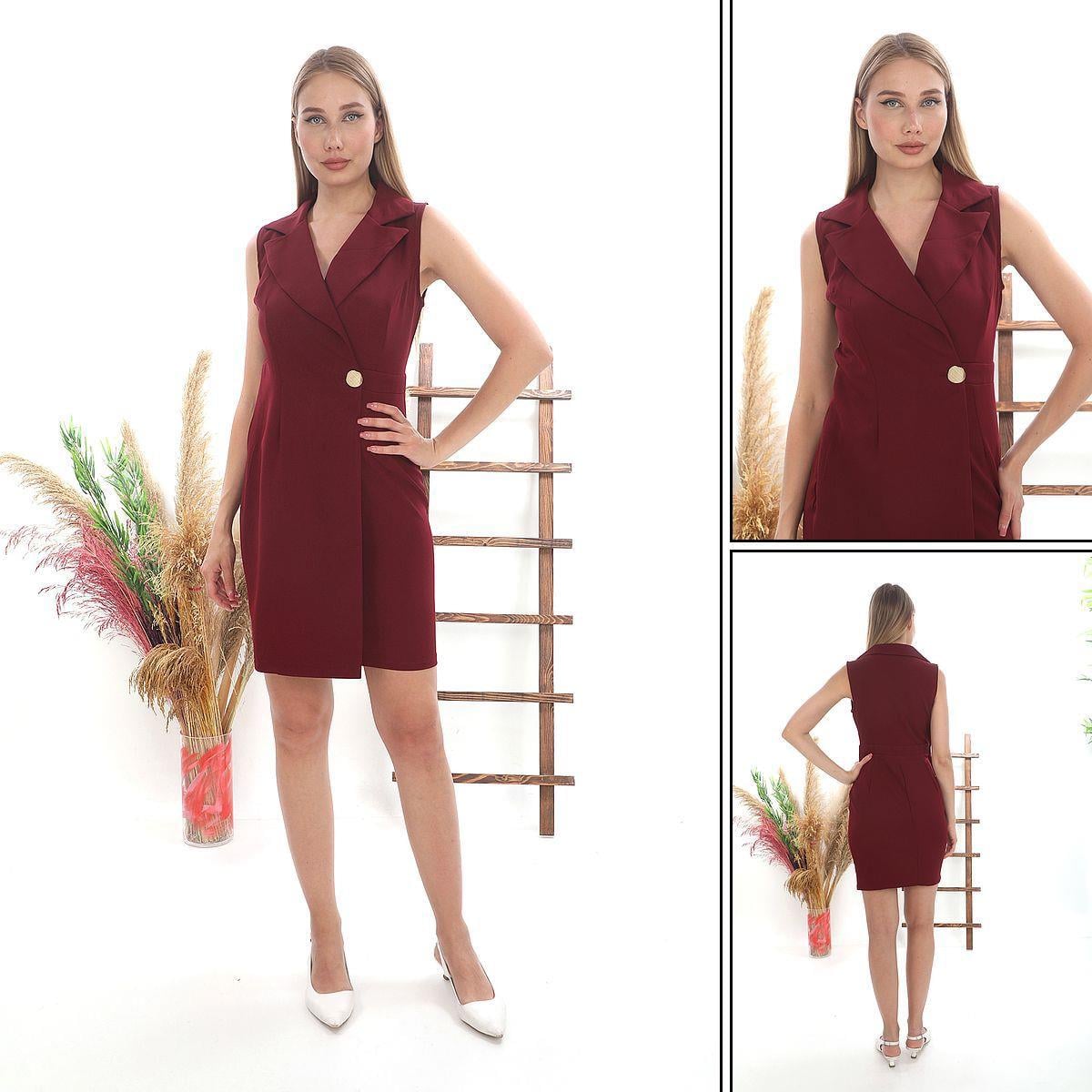 Blazer Elbise Bordo