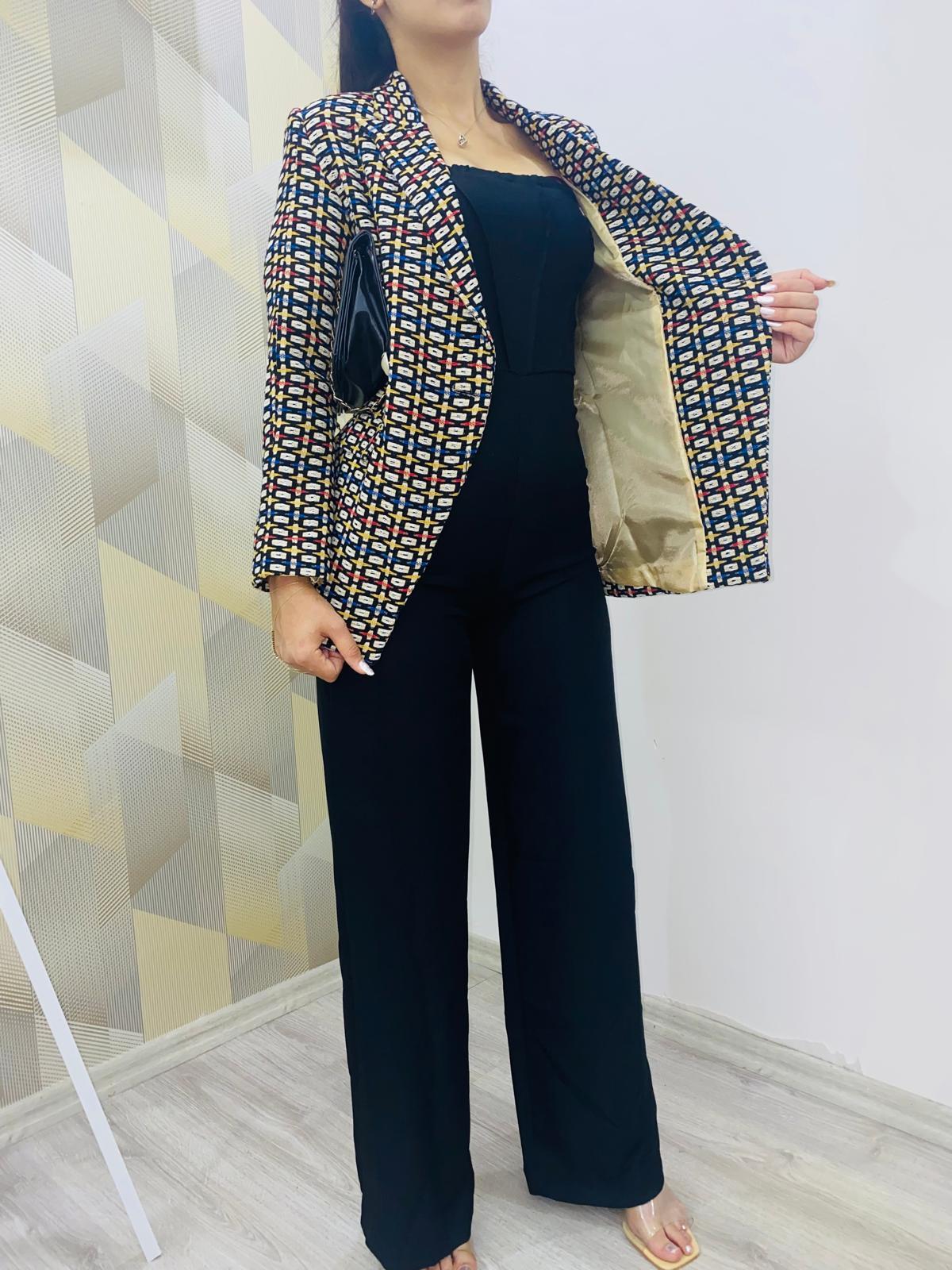Desenli Blazer Ceket 