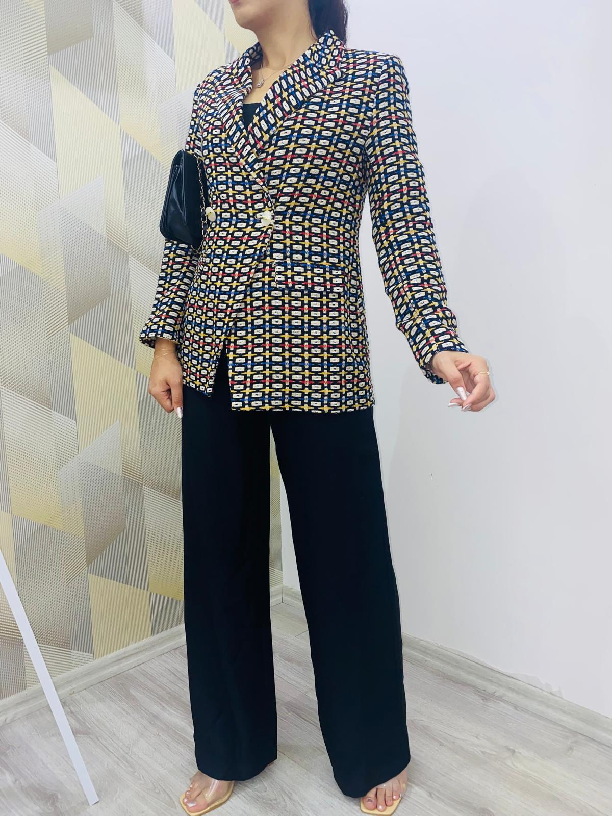Desenli Blazer Ceket 