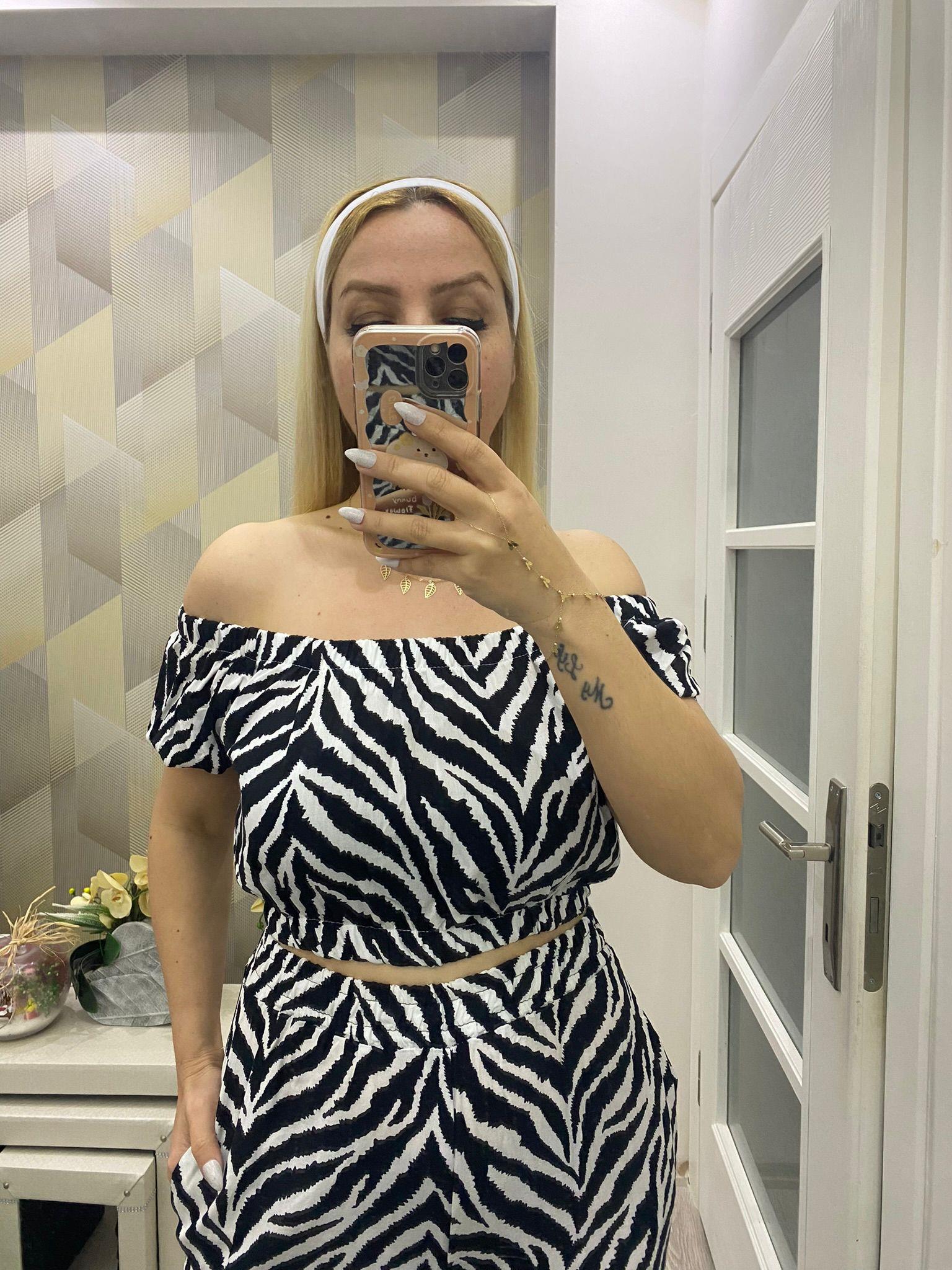 Dokuma İkili Takım Zebra